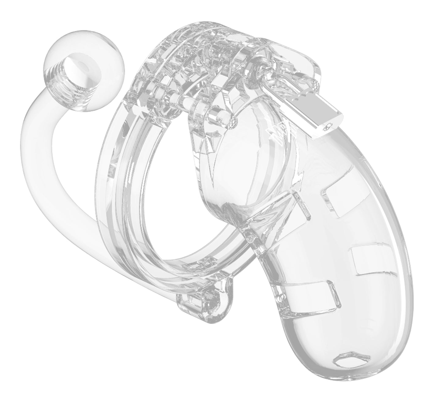 Clear Chastity Cock Cage with Plug - Small