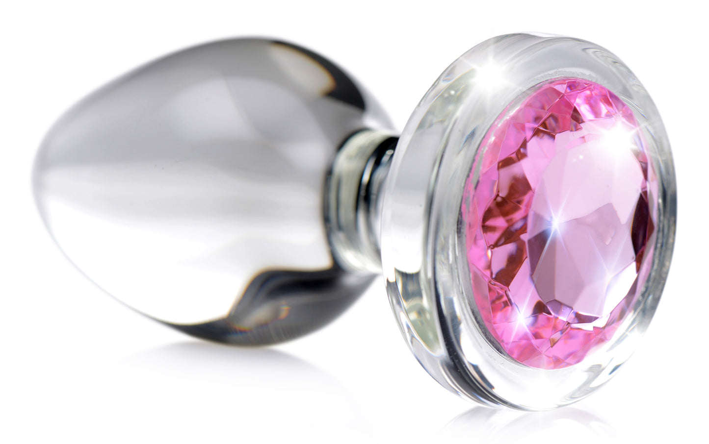 Pink Gem Glass Anal Plug - Large