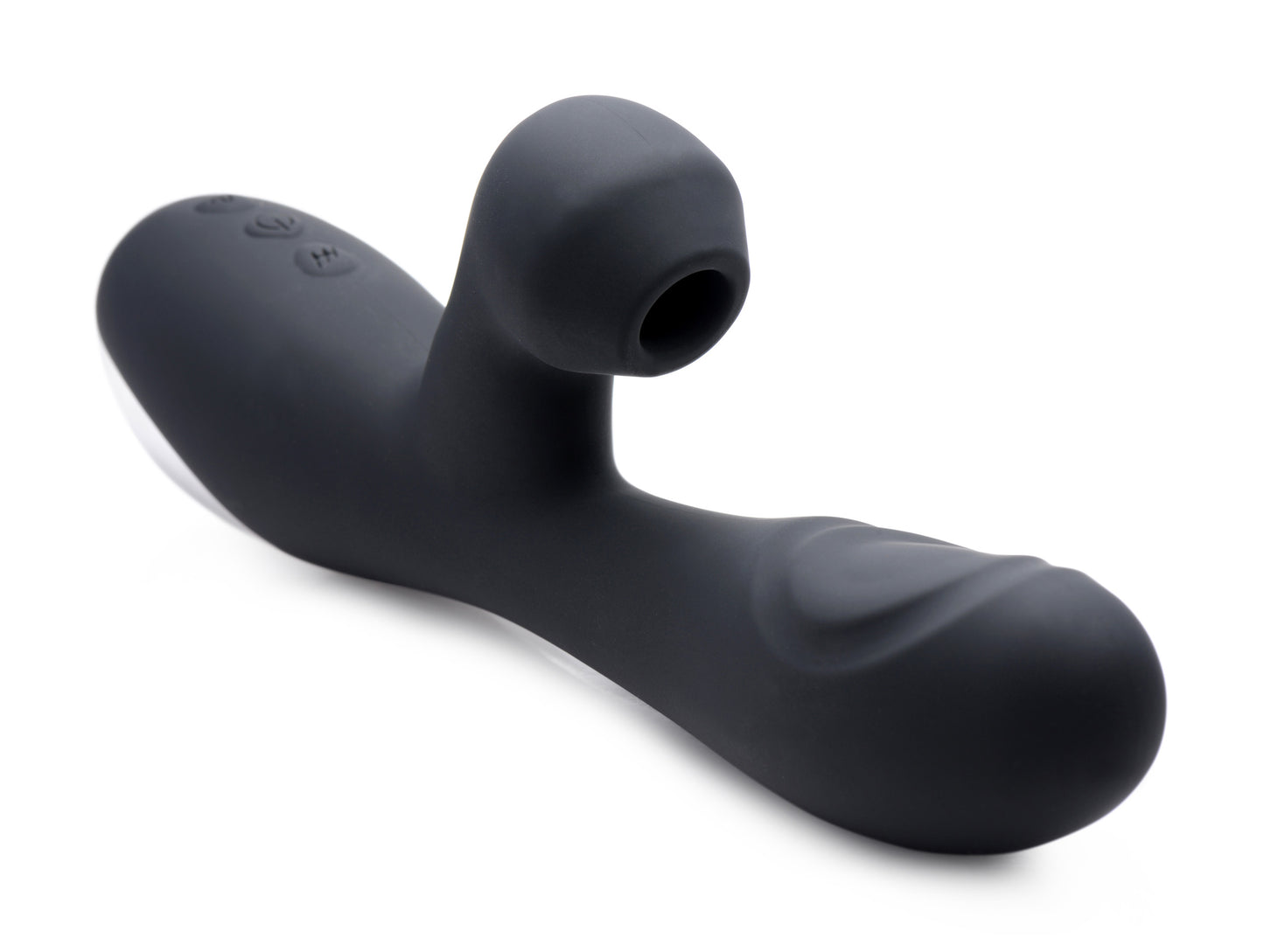 10X Silicone Suction Rabbit Vibrator - Black