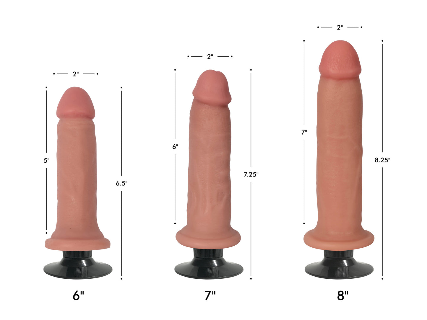 Jock Light Bareskin Vibrating Dildo - 8 Inch