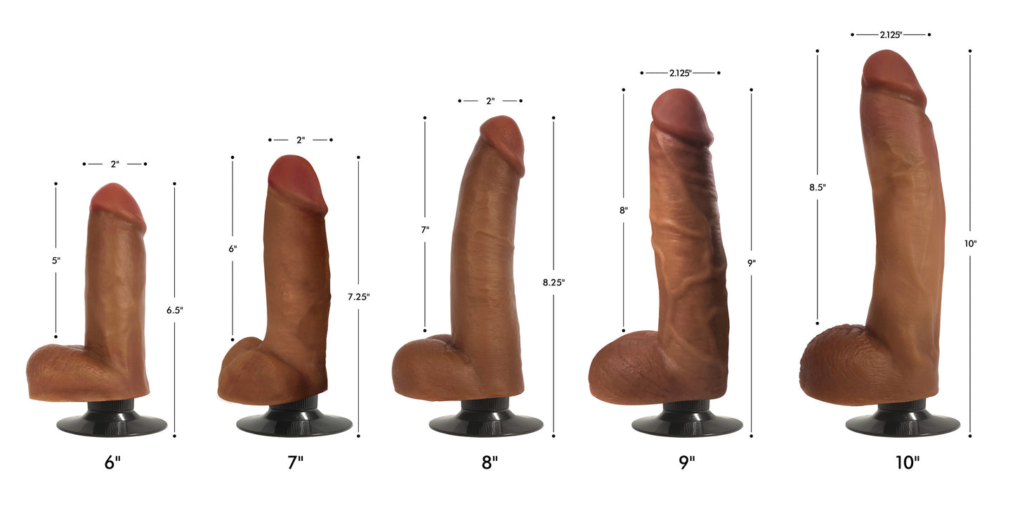 Jock Dark Bareskin Vibrating Dildo with Balls - 7 Inch