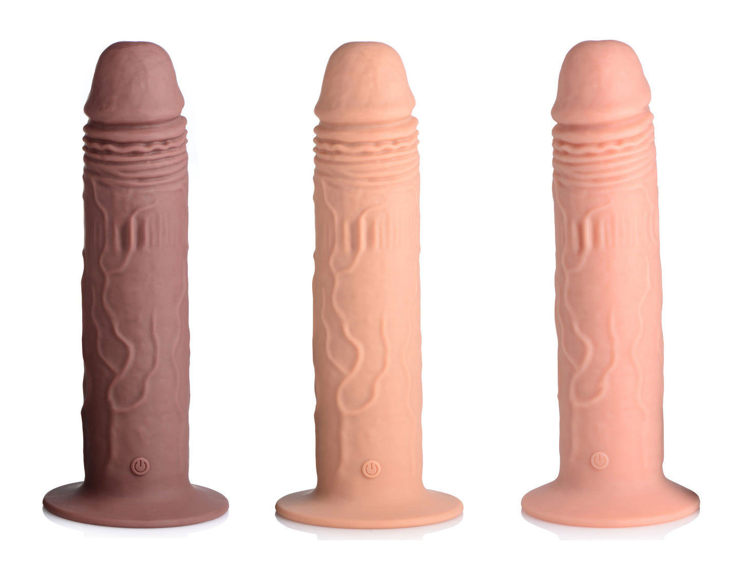 7X Remote Control Vibrating and Thumping Dildo - Medium