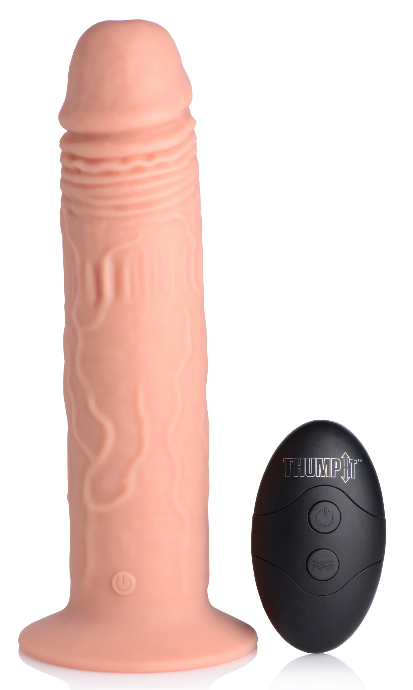 7X Remote Control Vibrating and Thumping Dildo - Light