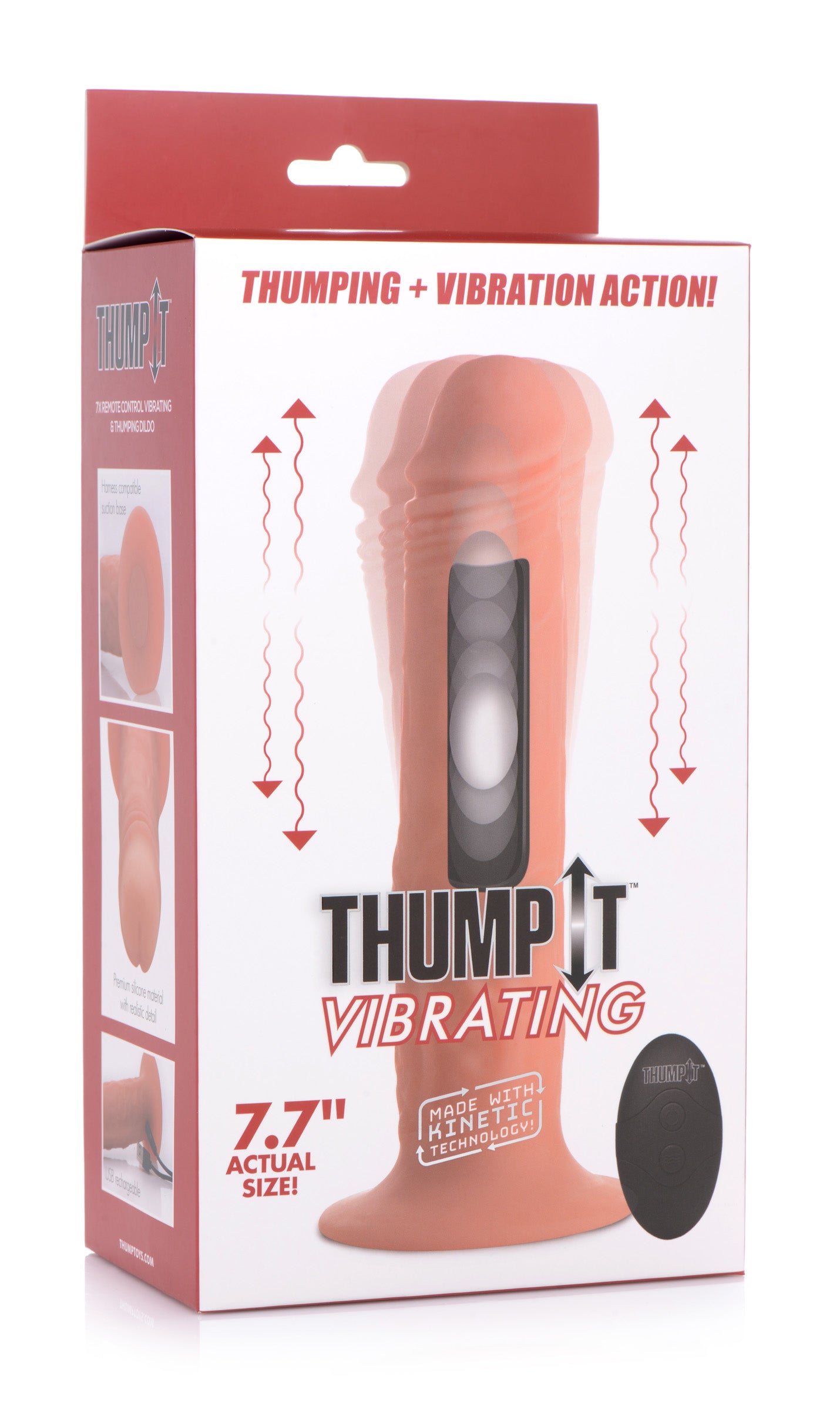 7X Remote Control Vibrating and Thumping Dildo - Light