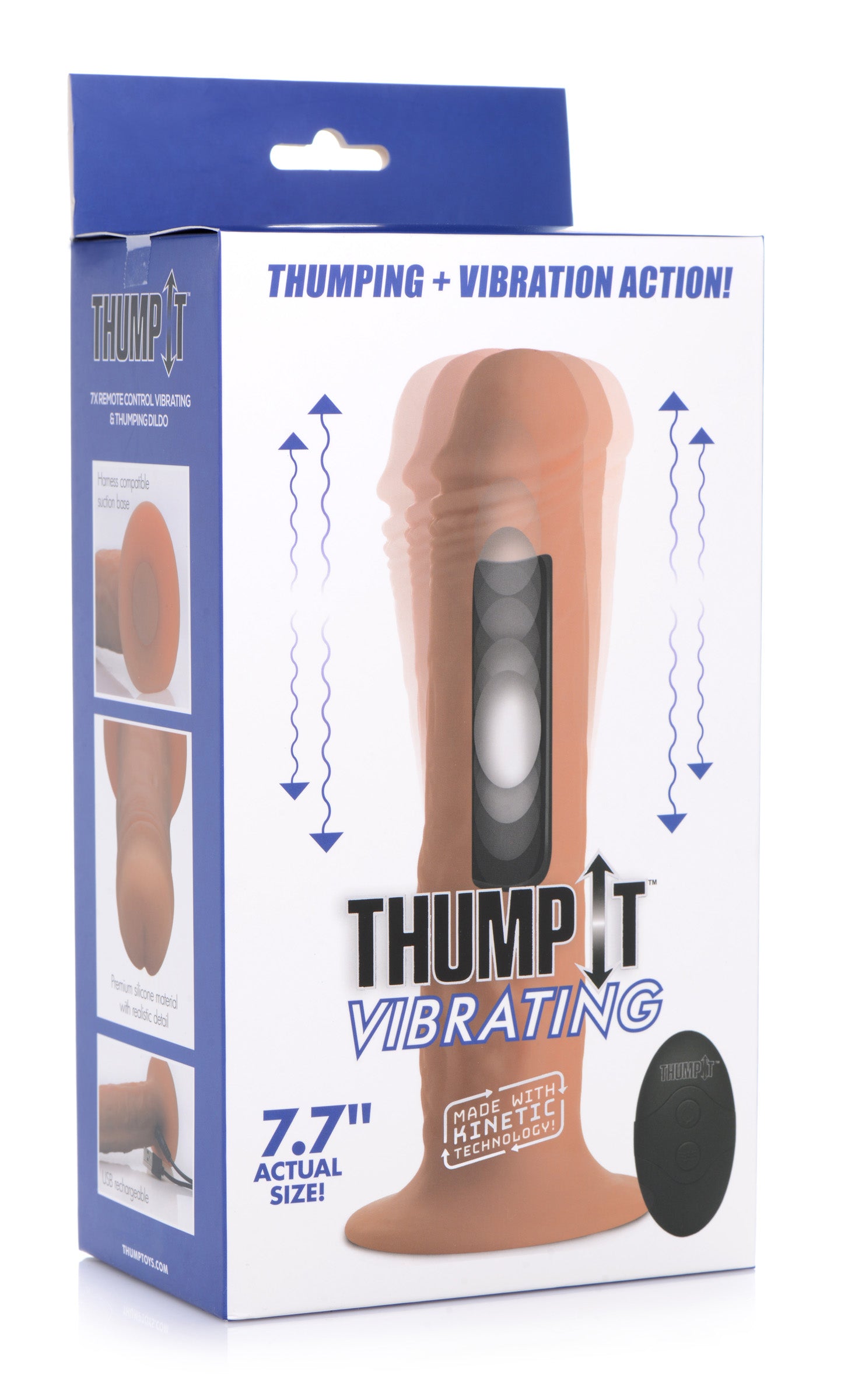 7X Remote Control Vibrating and Thumping Dildo - Medium