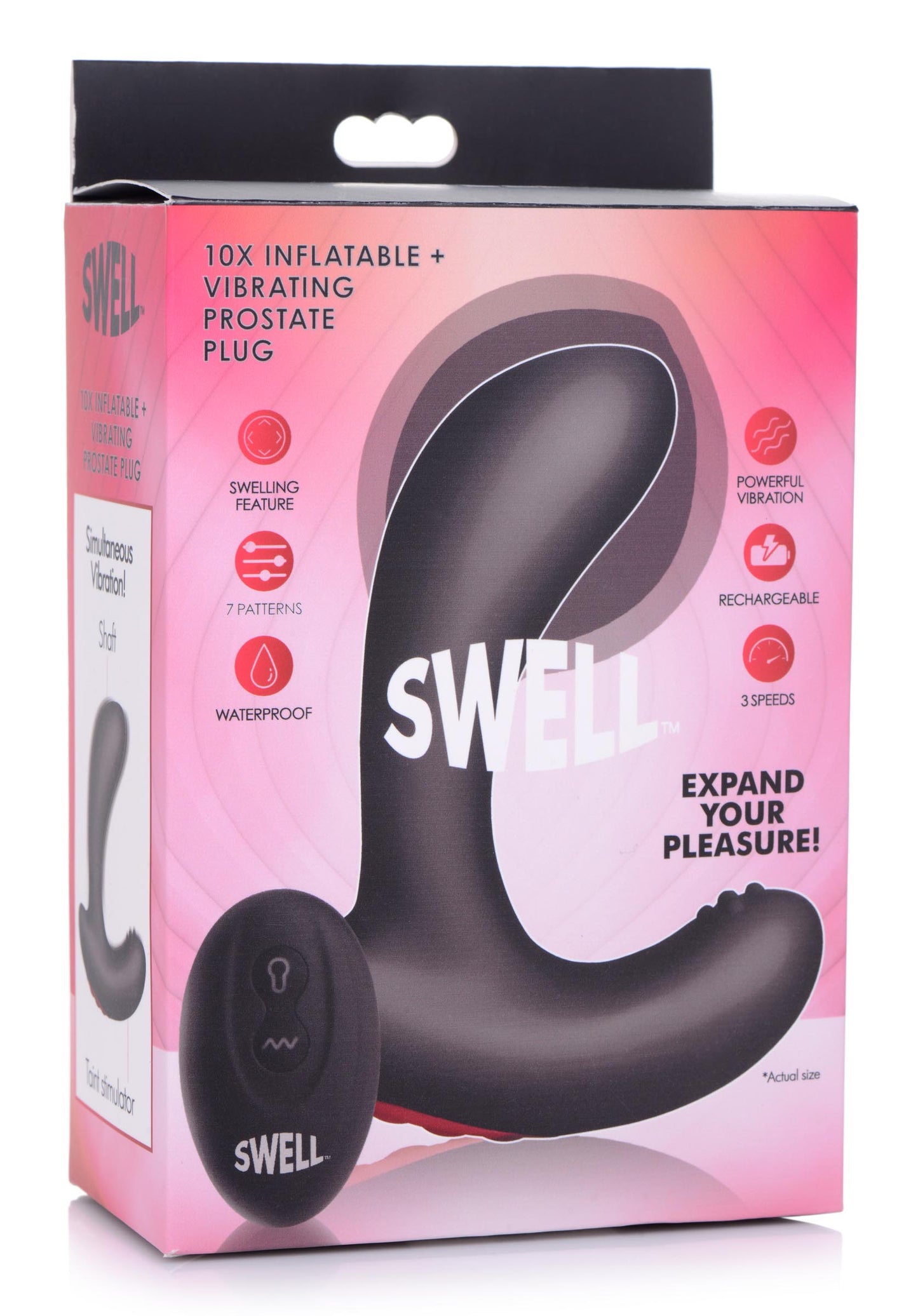 10X Inflatable and Vibrating Silicone Prostate Plug