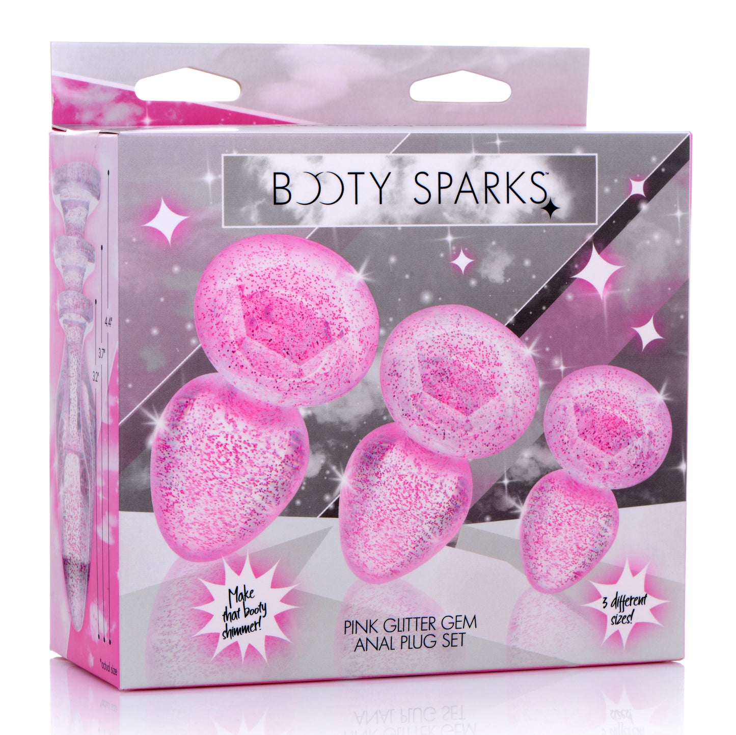 Glitter Gem Anal Plug Set - Pink