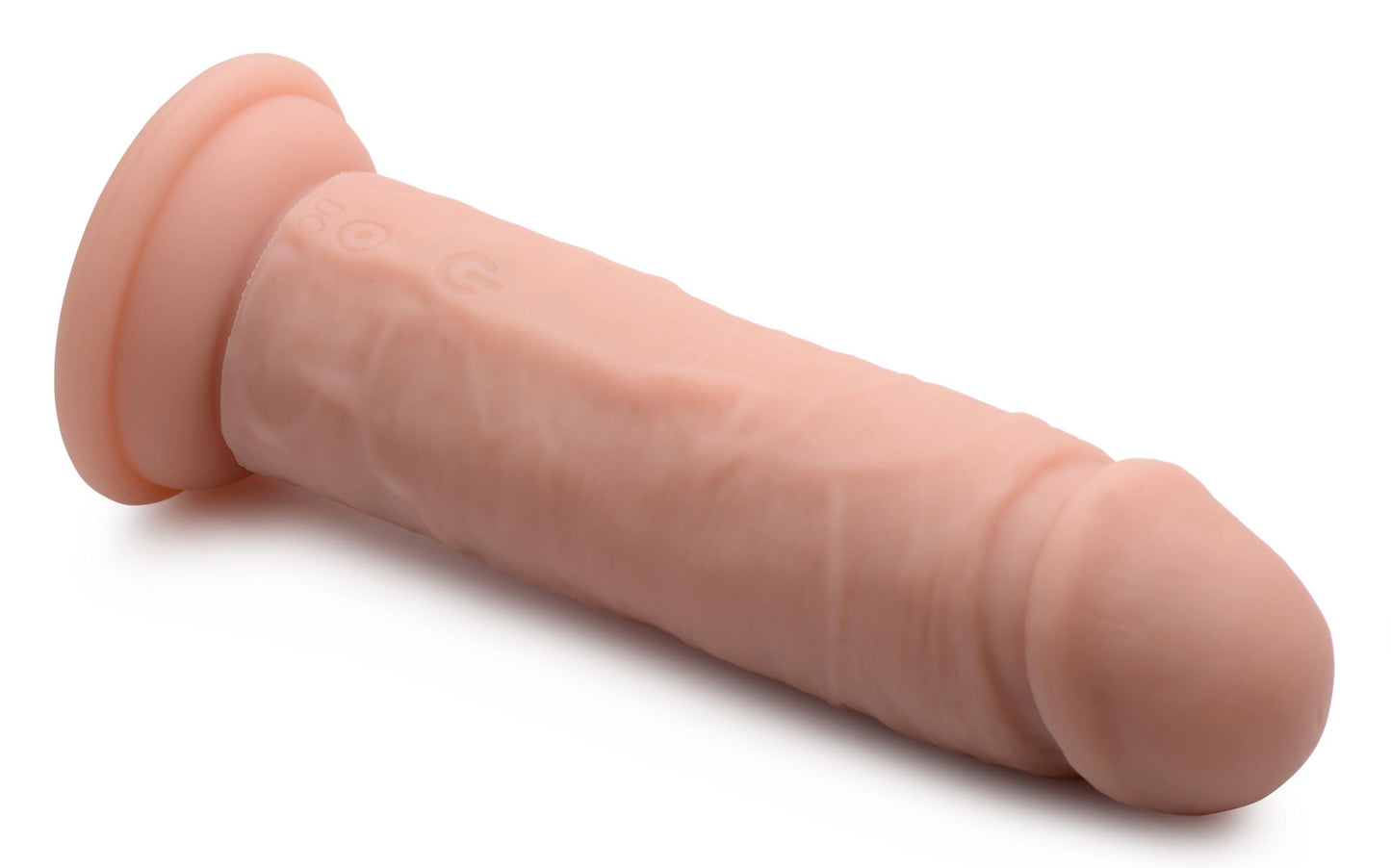 Power Player 28X Vibrating Silicone Dildo with Remote - Light