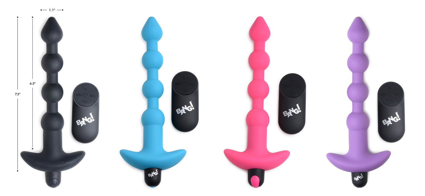 Remote Control Vibrating Silicone Anal Beads - Pink