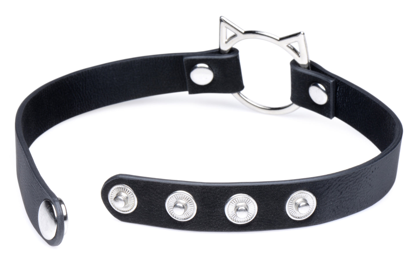 Kinky Kitty Ring Slim Choker - Black