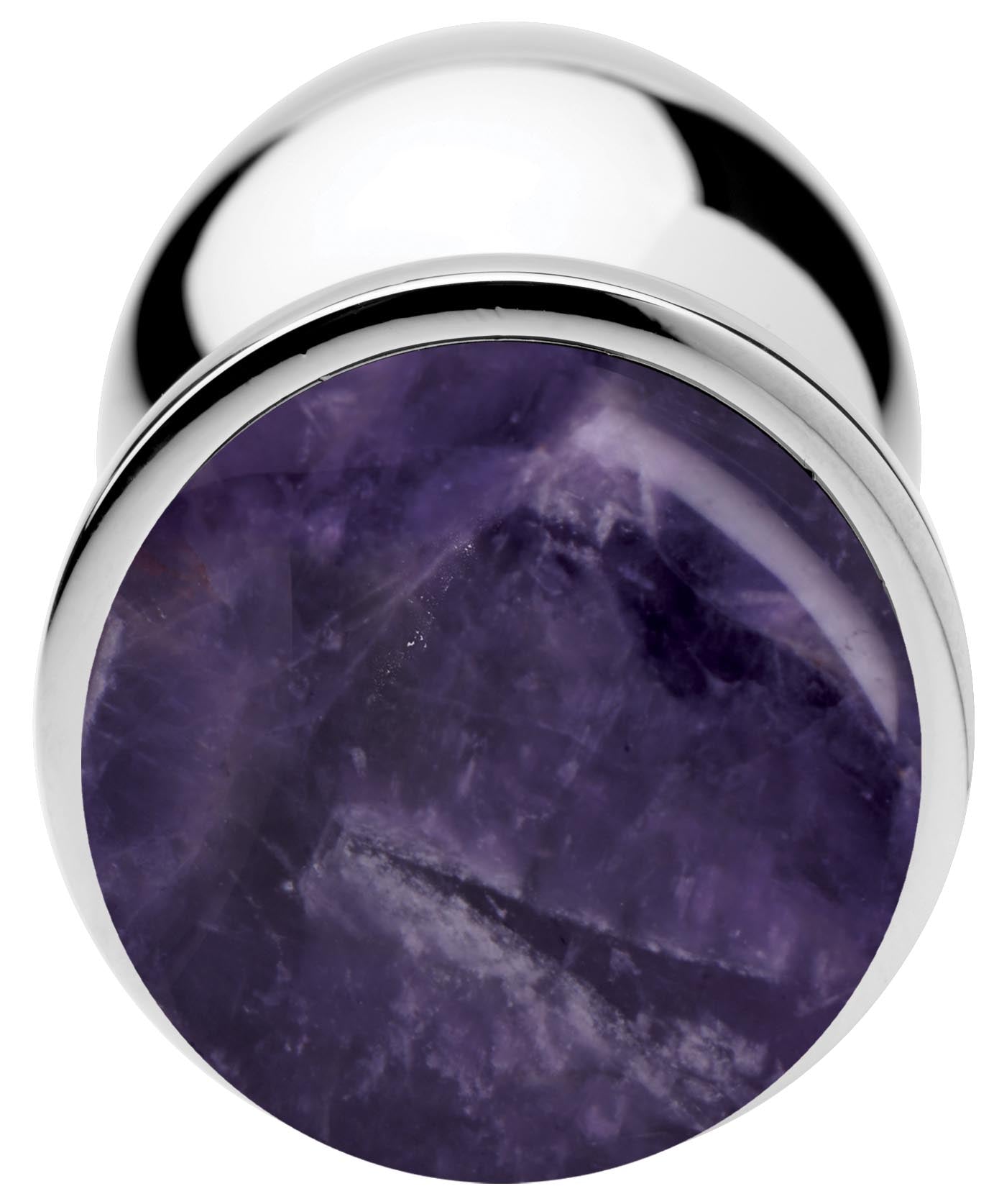 Genuine Amethyst Gemstone Anal Plug - Large