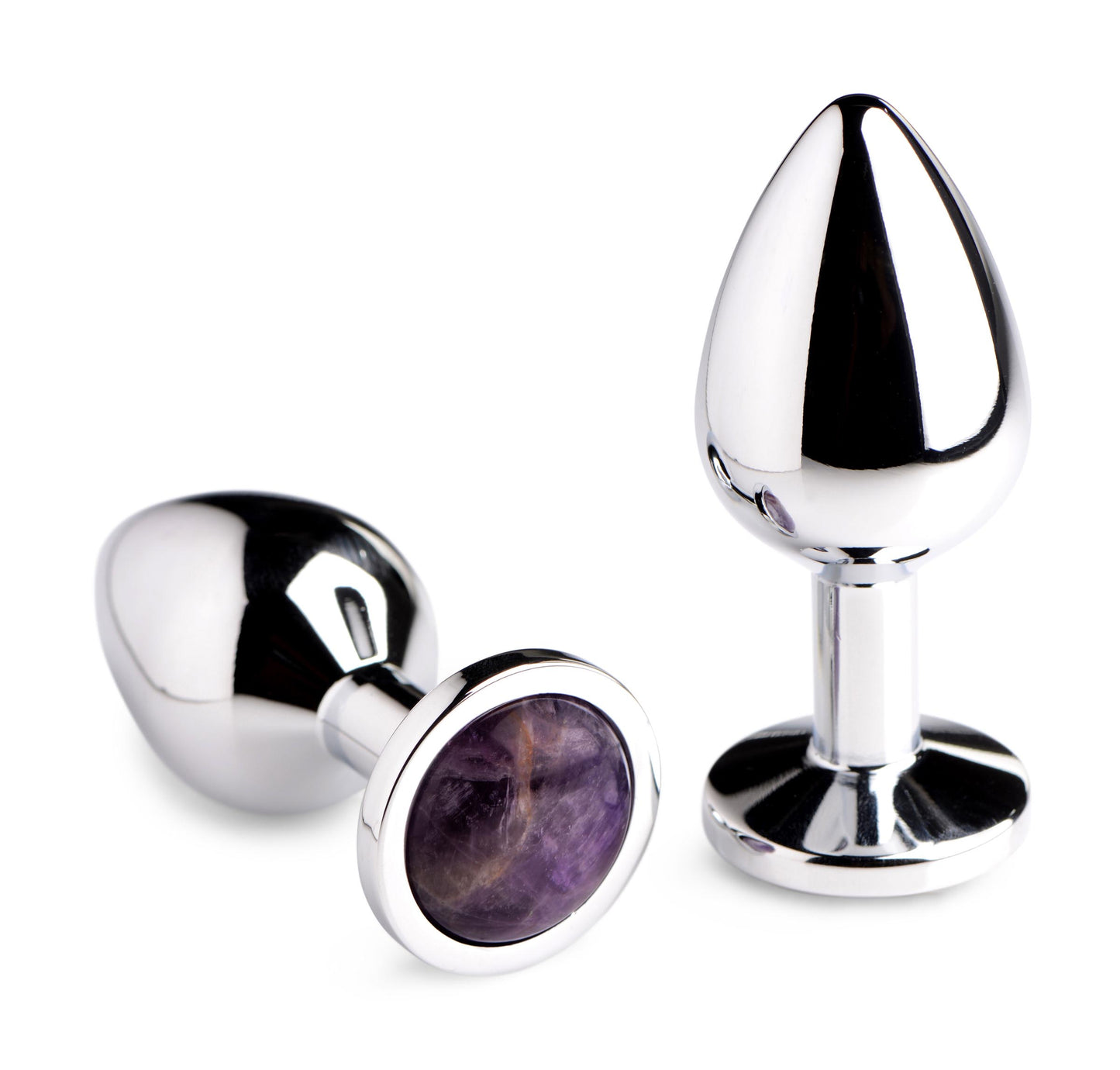 Genuine Amethyst Gemstone Anal Plug - Medium