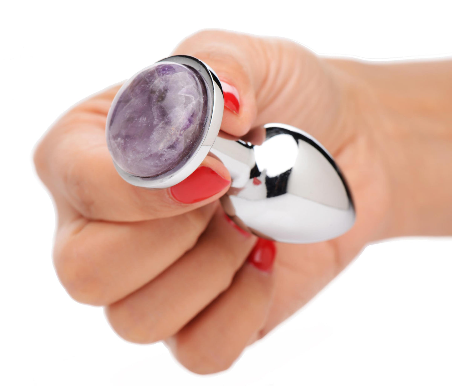 Genuine Amethyst Gemstone Anal Plug - Small