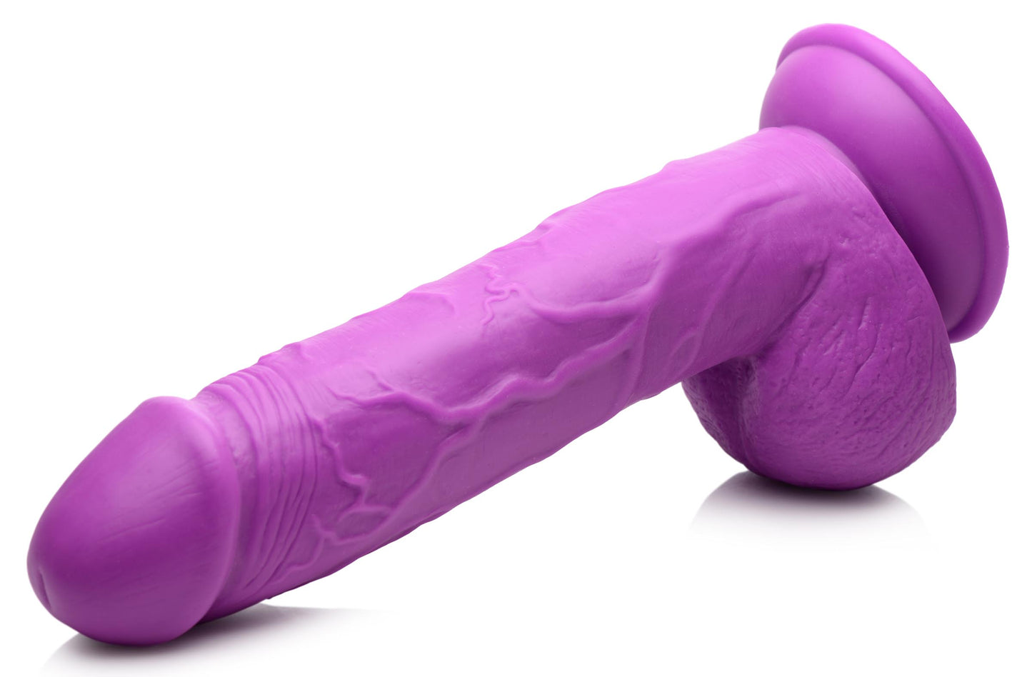 8.25 Inch Dildo with Balls - Purple