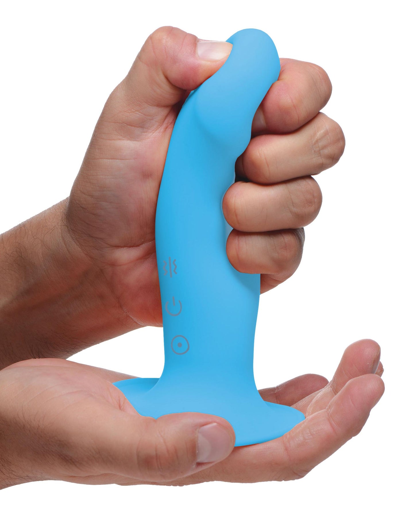 10X Squeezable Vibrating Dildo - Blue