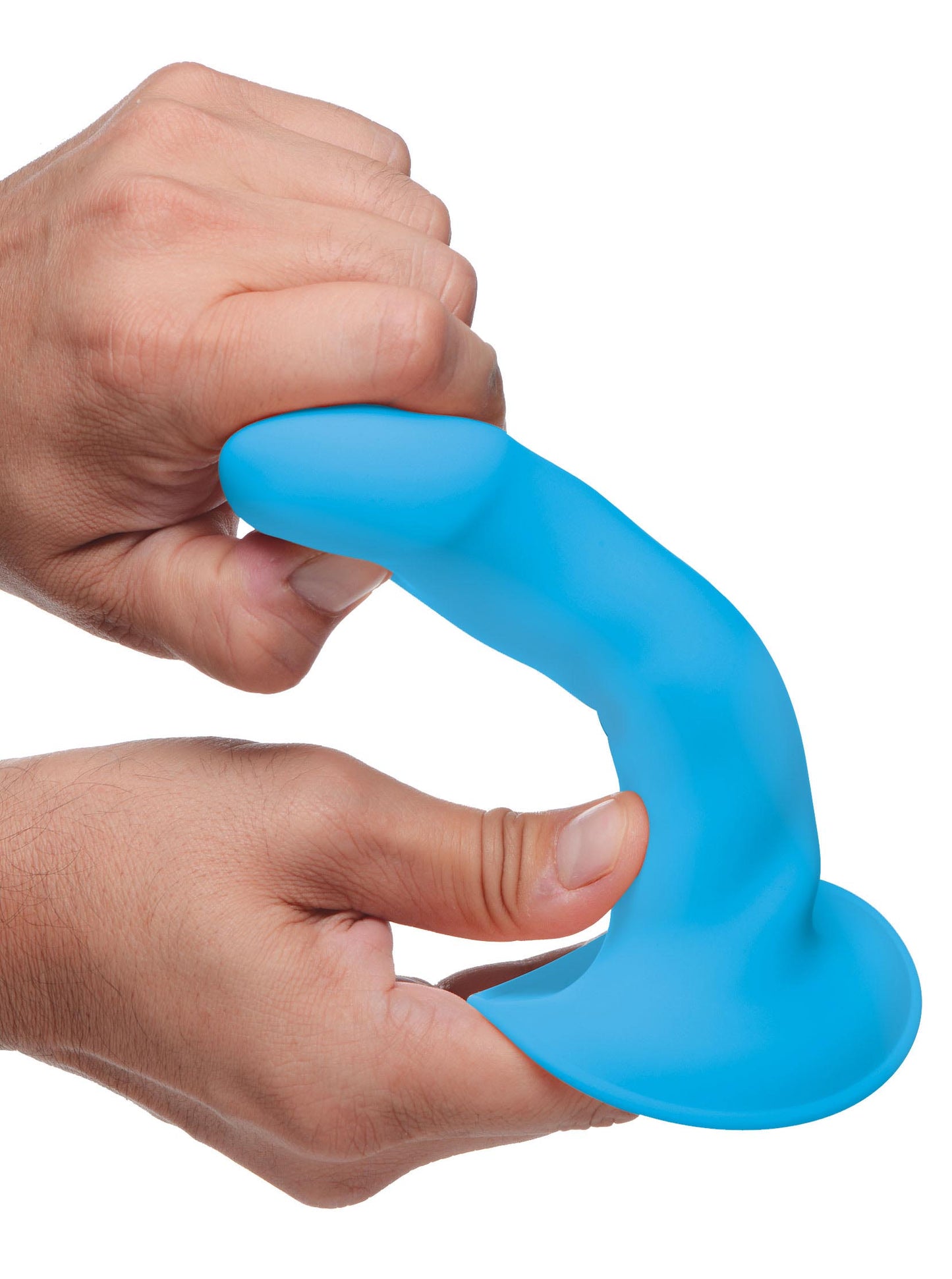 10X Squeezable Vibrating Dildo - Blue