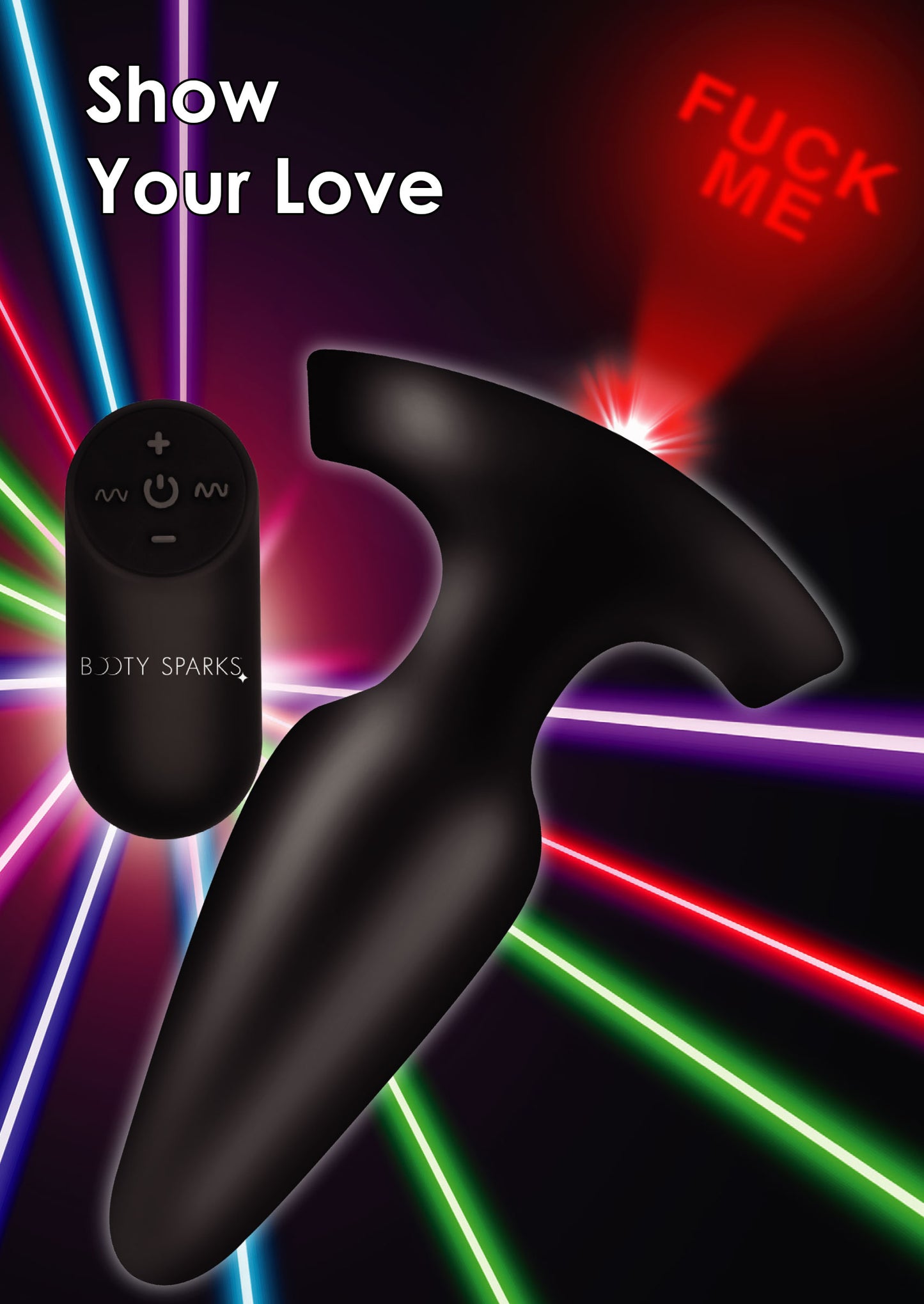 28X Laser Fuck Me Silicone Anal Plug with Remote Control - Medium