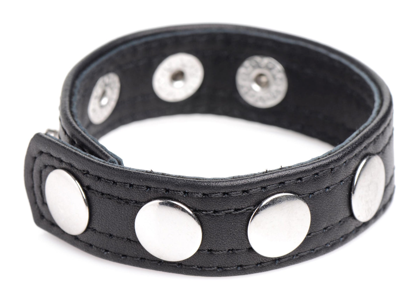 Leather Speed Snap Cock Ring - Black