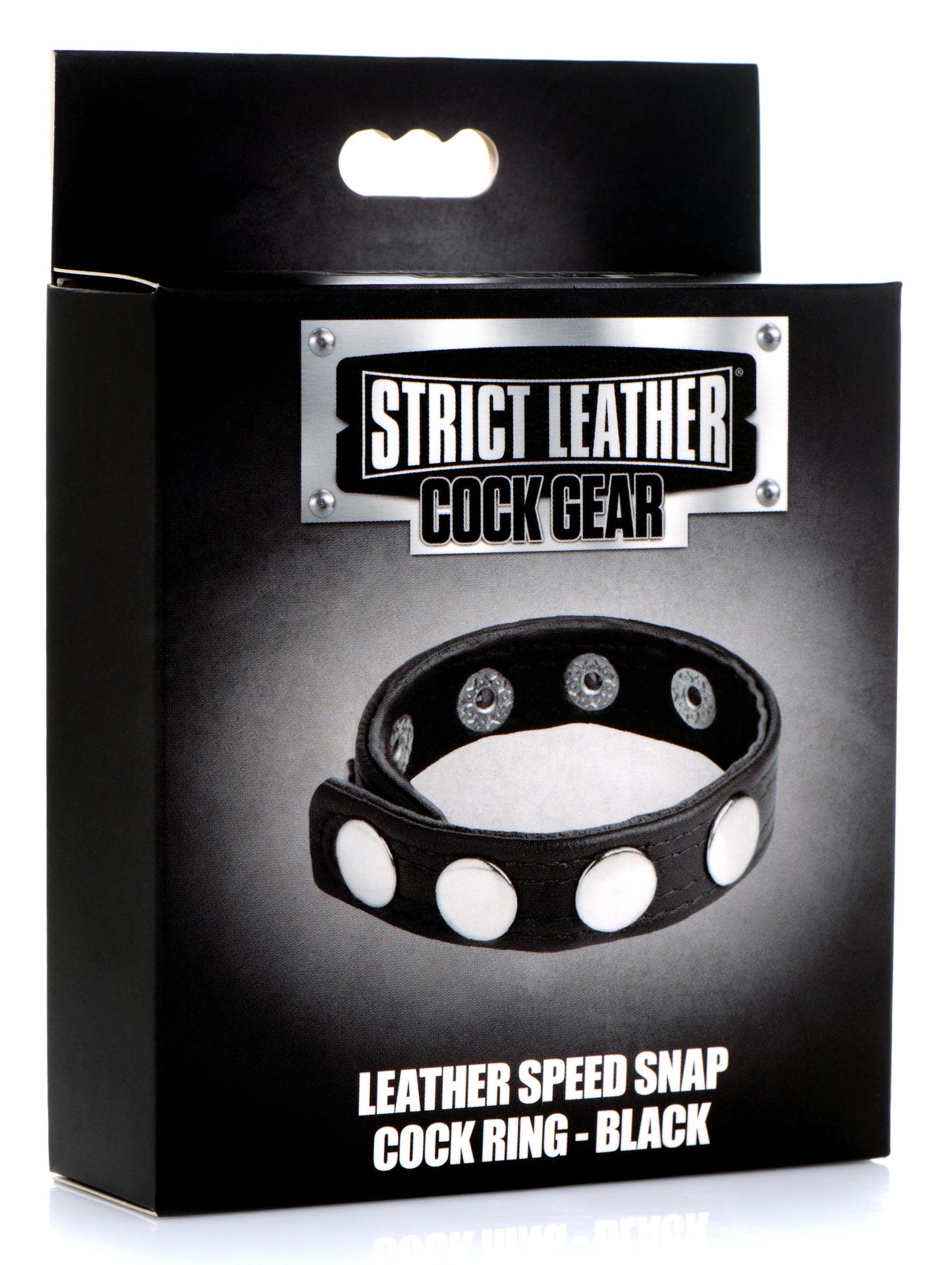 Leather Speed Snap Cock Ring - Black