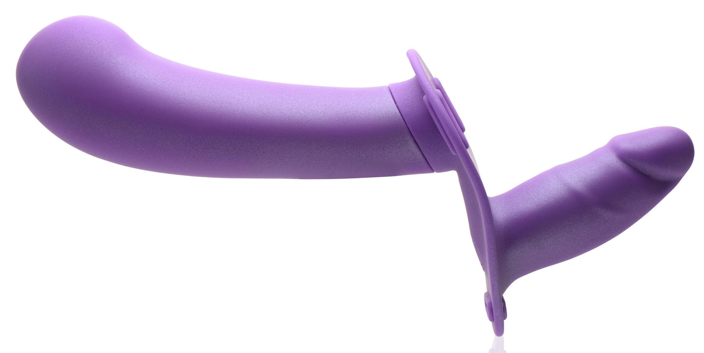 28X Double Diva 2 Inch Double Dildo with Harness and Remote Control - Purple