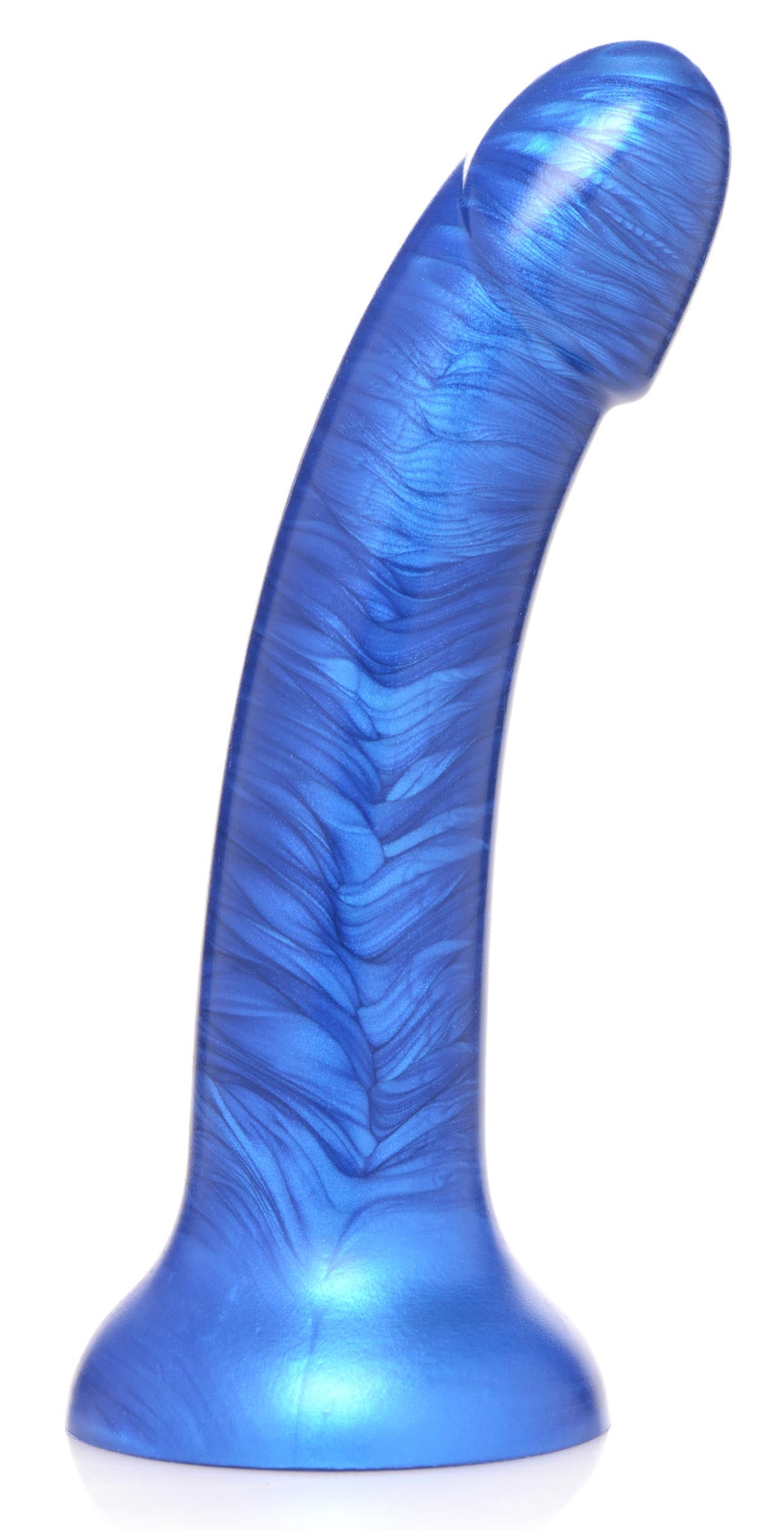 7 Inch Metallic Silicone Dildo - Blue