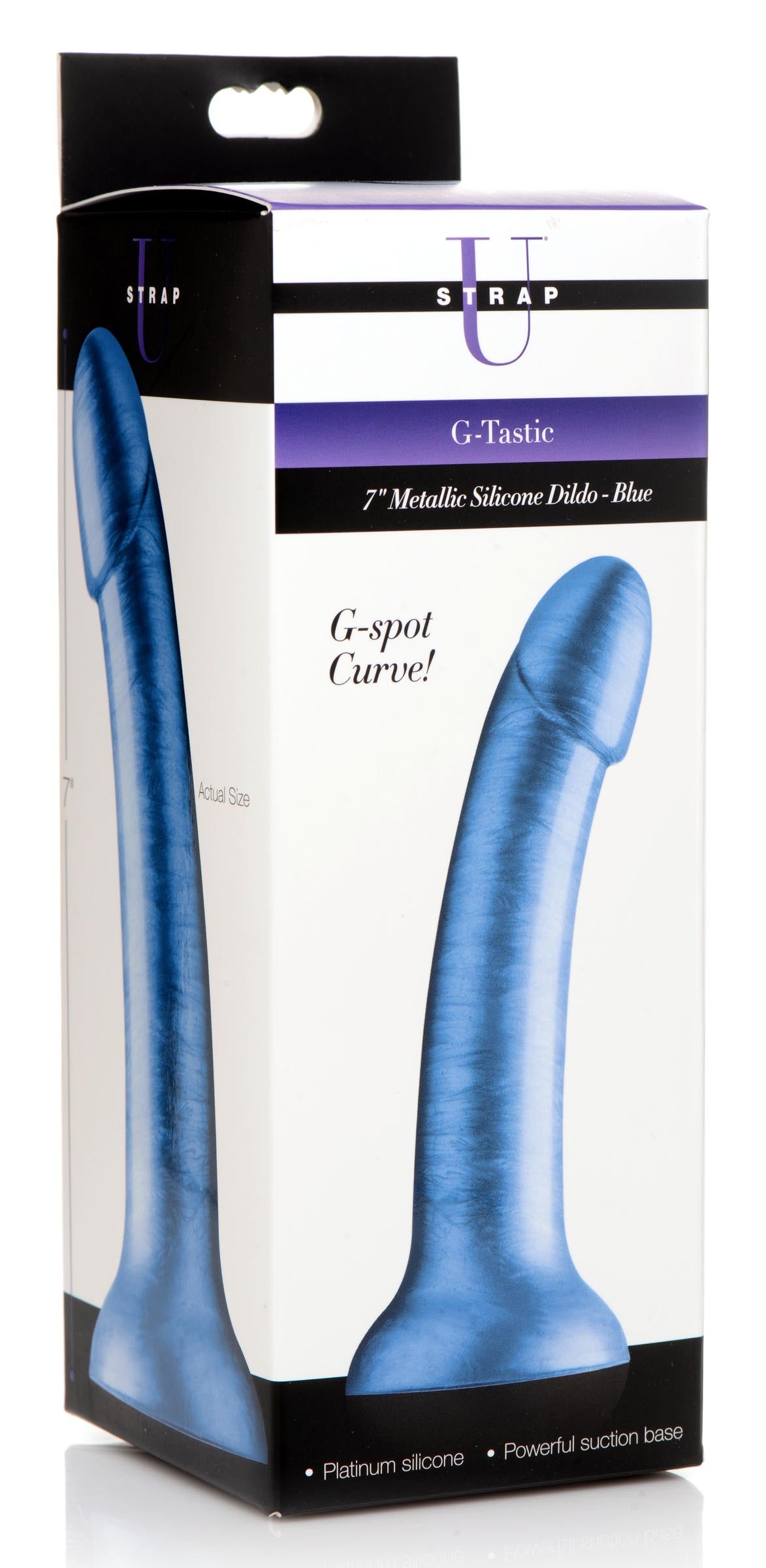 7 Inch Metallic Silicone Dildo - Blue