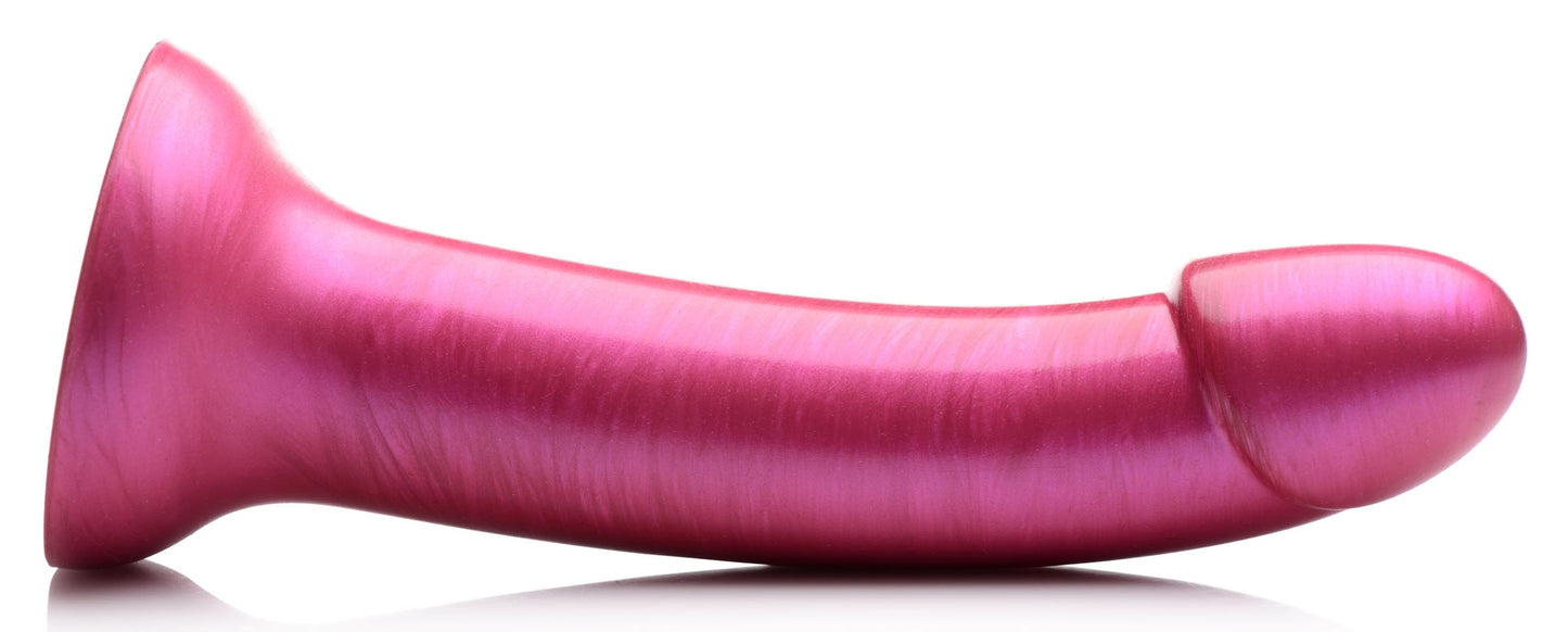 7 Inch Metallic Silicone Dildo - Pink