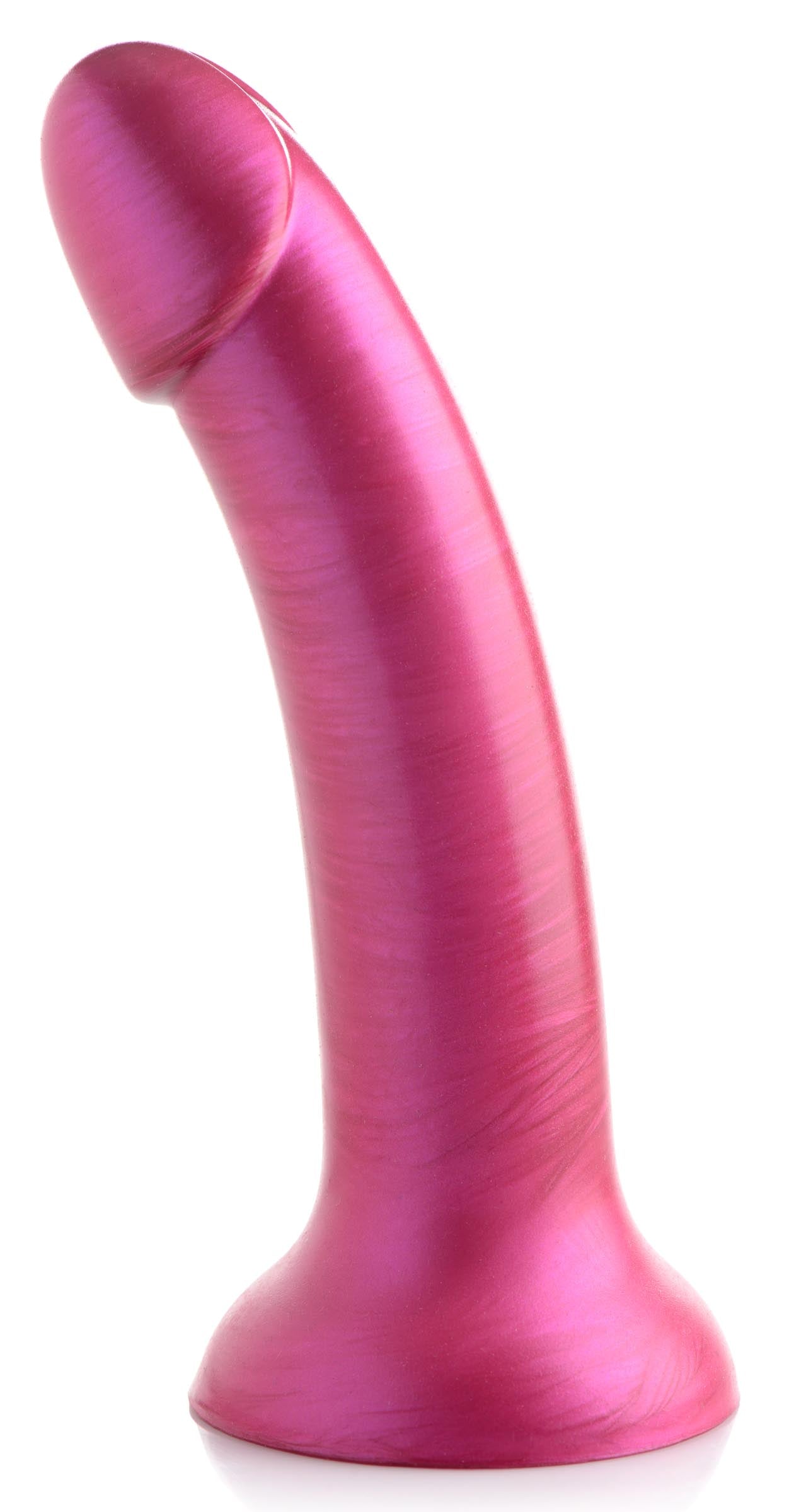 7 Inch Metallic Silicone Dildo - Pink