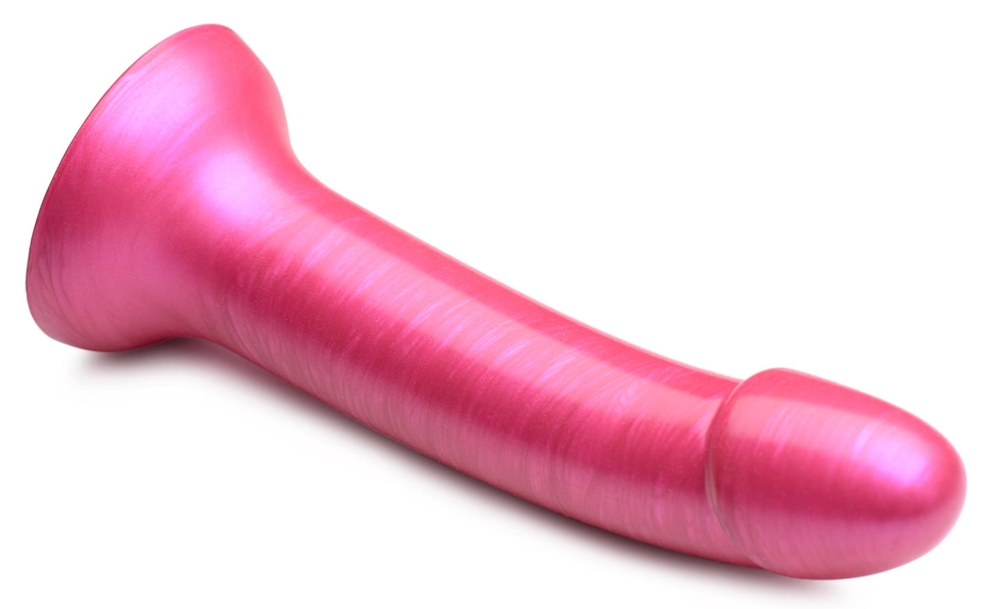 7 Inch Metallic Silicone Dildo - Pink