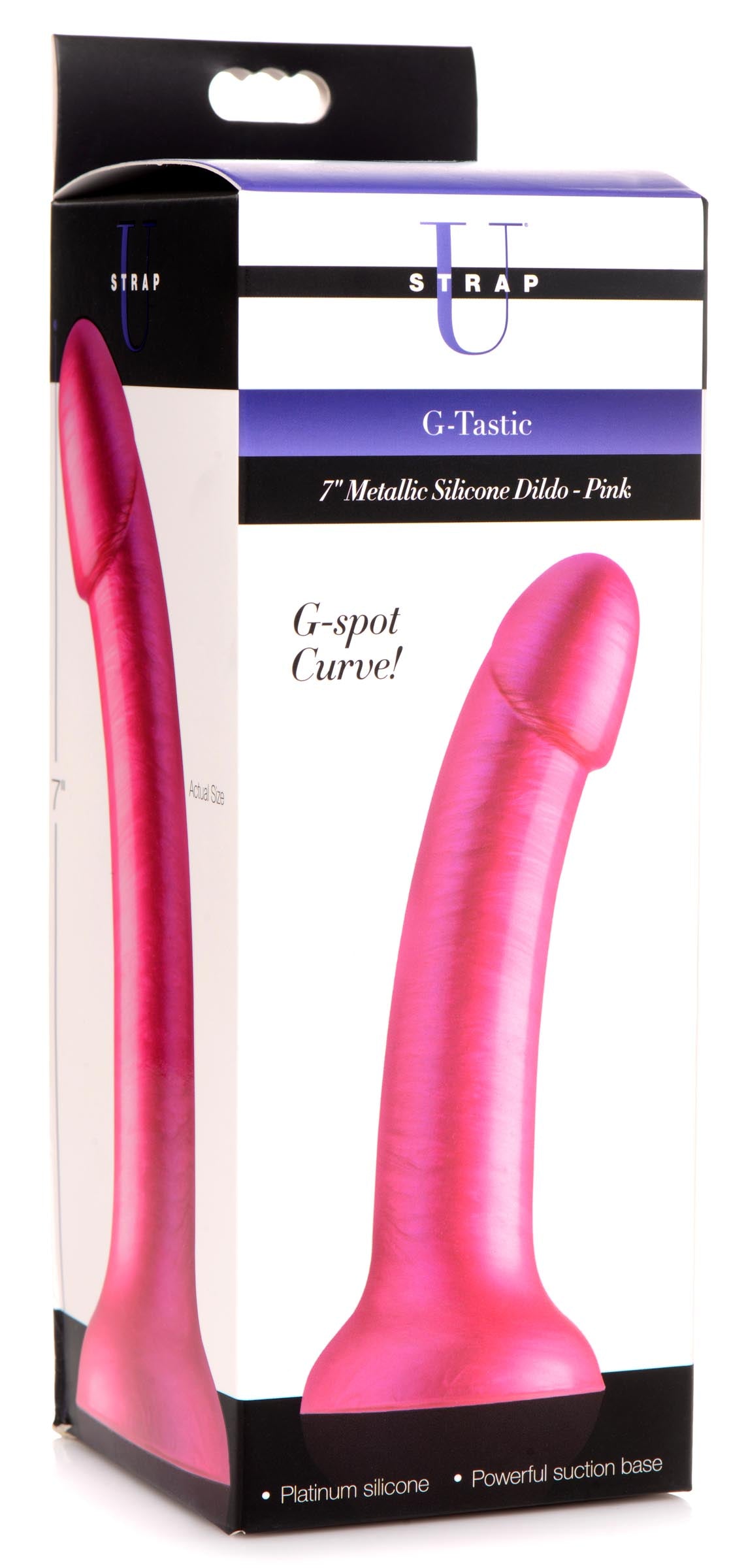 7 Inch Metallic Silicone Dildo - Pink