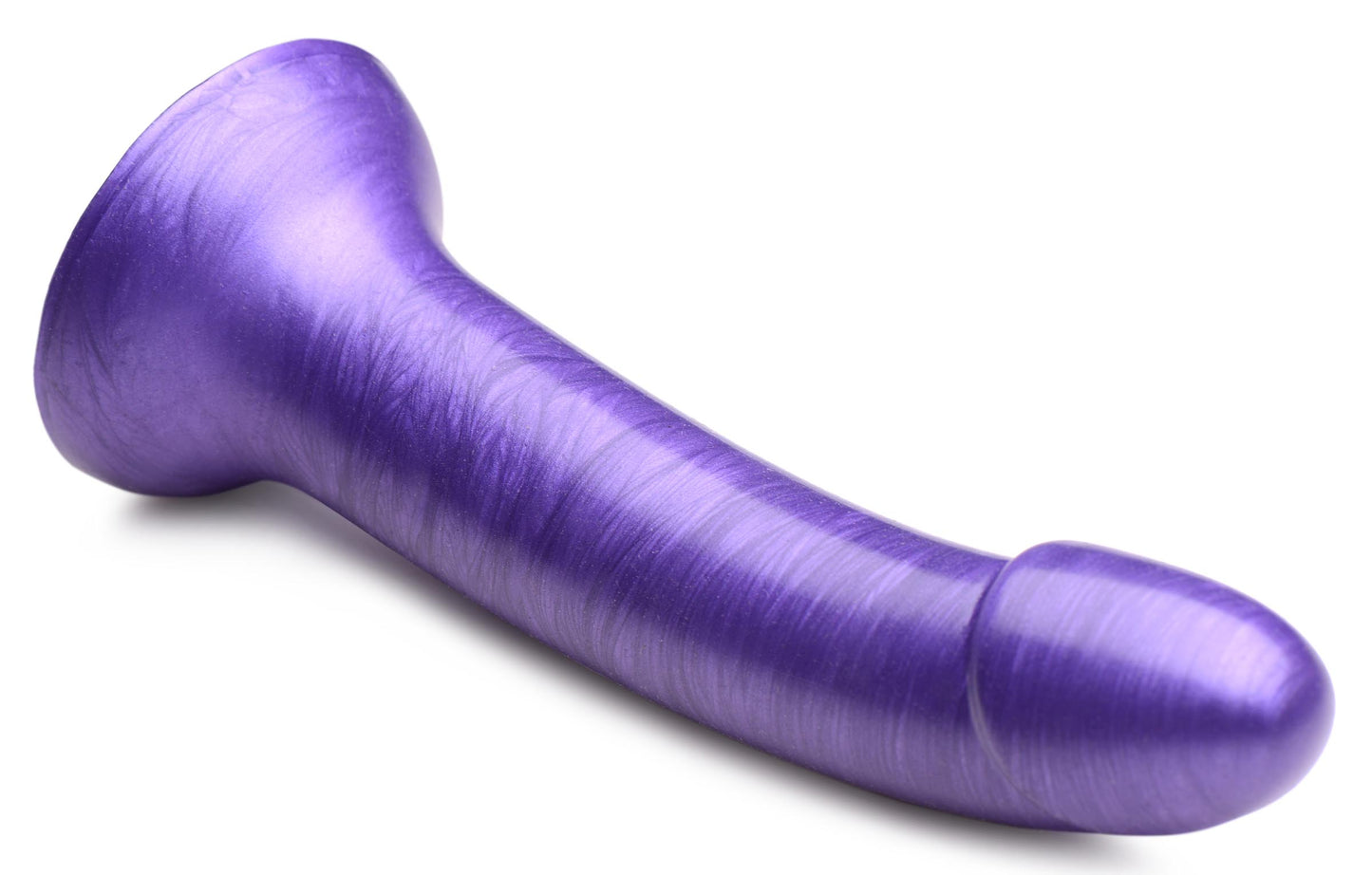 7 Inch Metallic Silicone Dildo - Purple