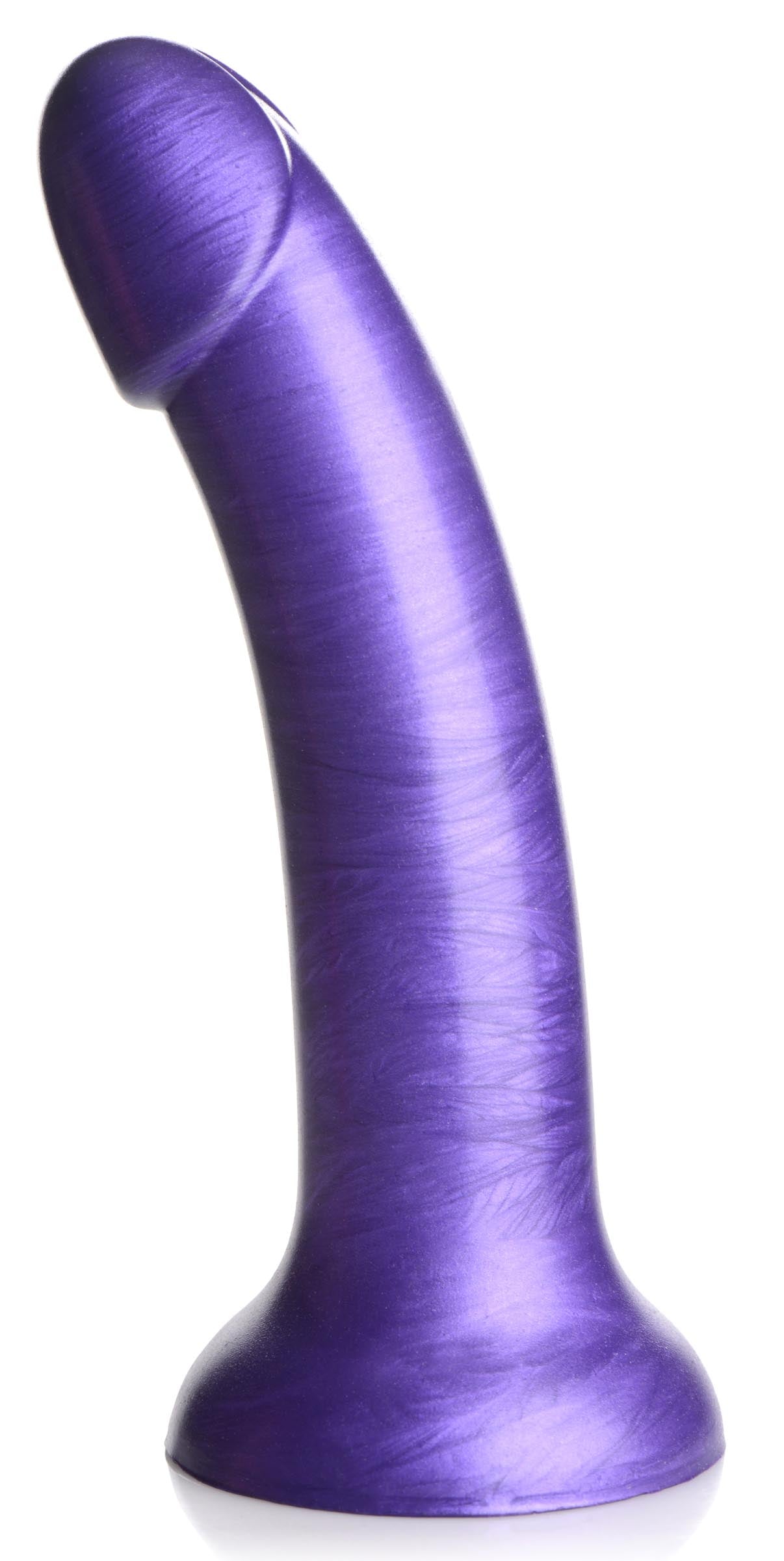 7 Inch Metallic Silicone Dildo - Purple