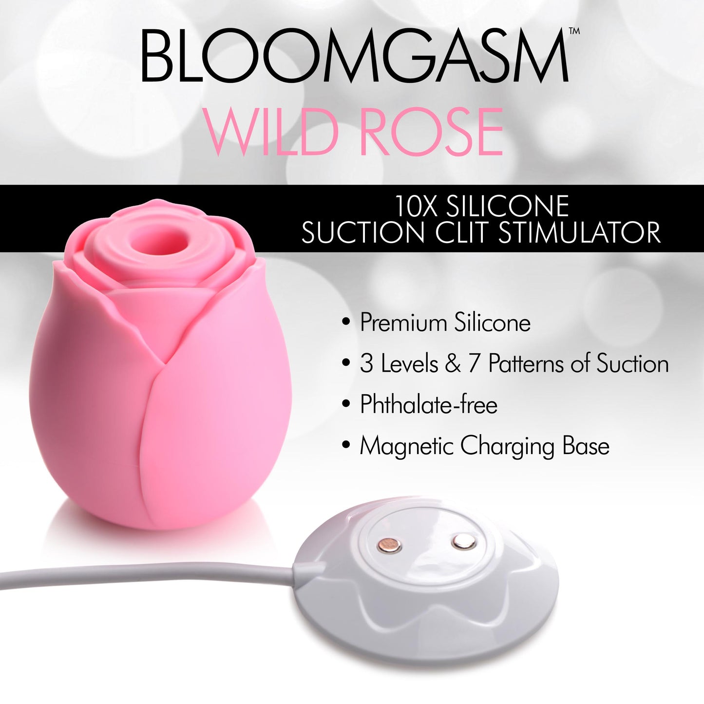 Bloomgasm Wild Rose 10X Suction Clit Stimulator - Pink