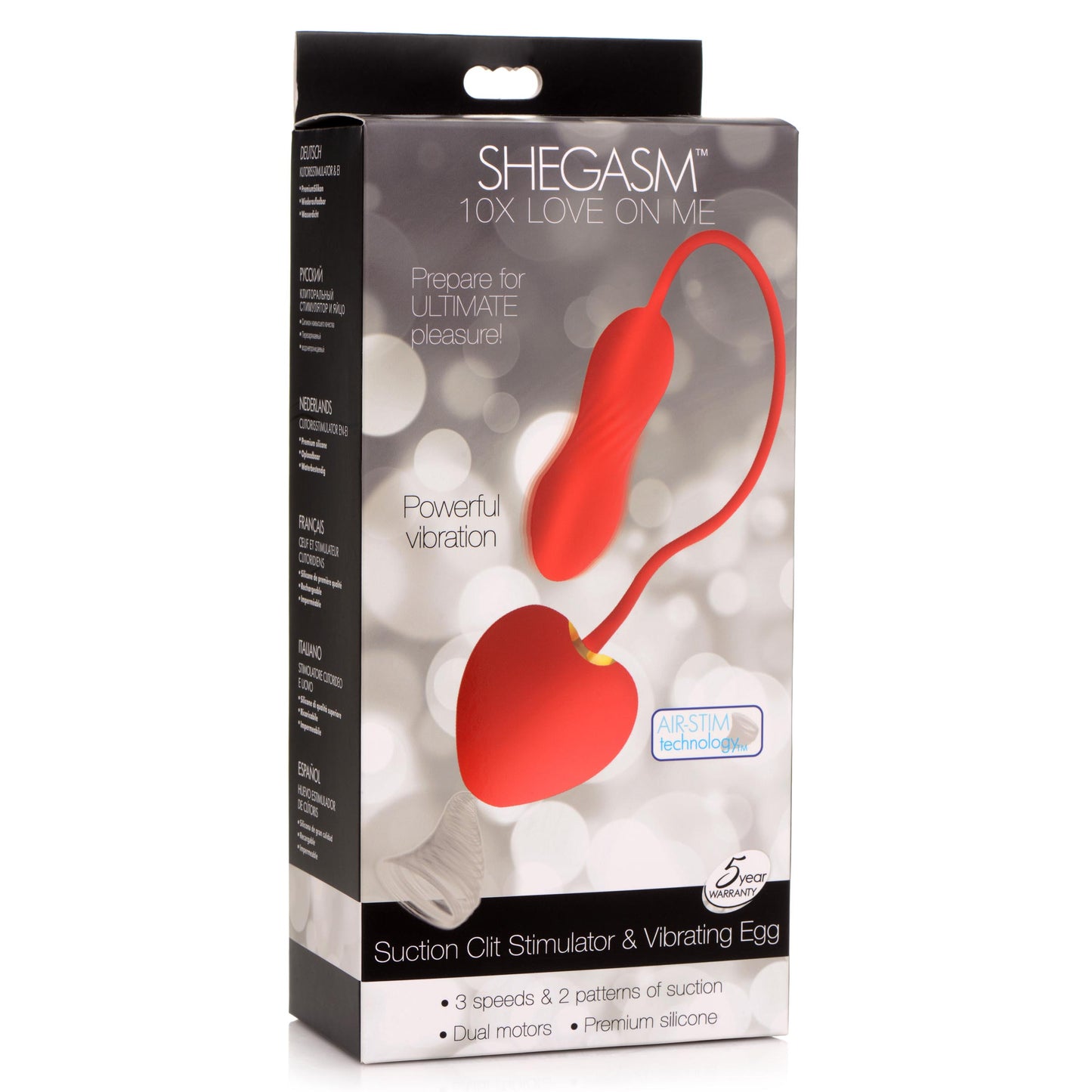 10X Love on Me Suction Clit Stimulator and Vibrating Egg