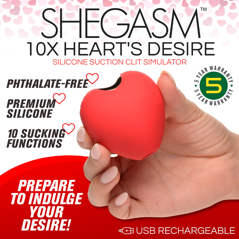 10X Silicone Heart Suction Clit Stimulator