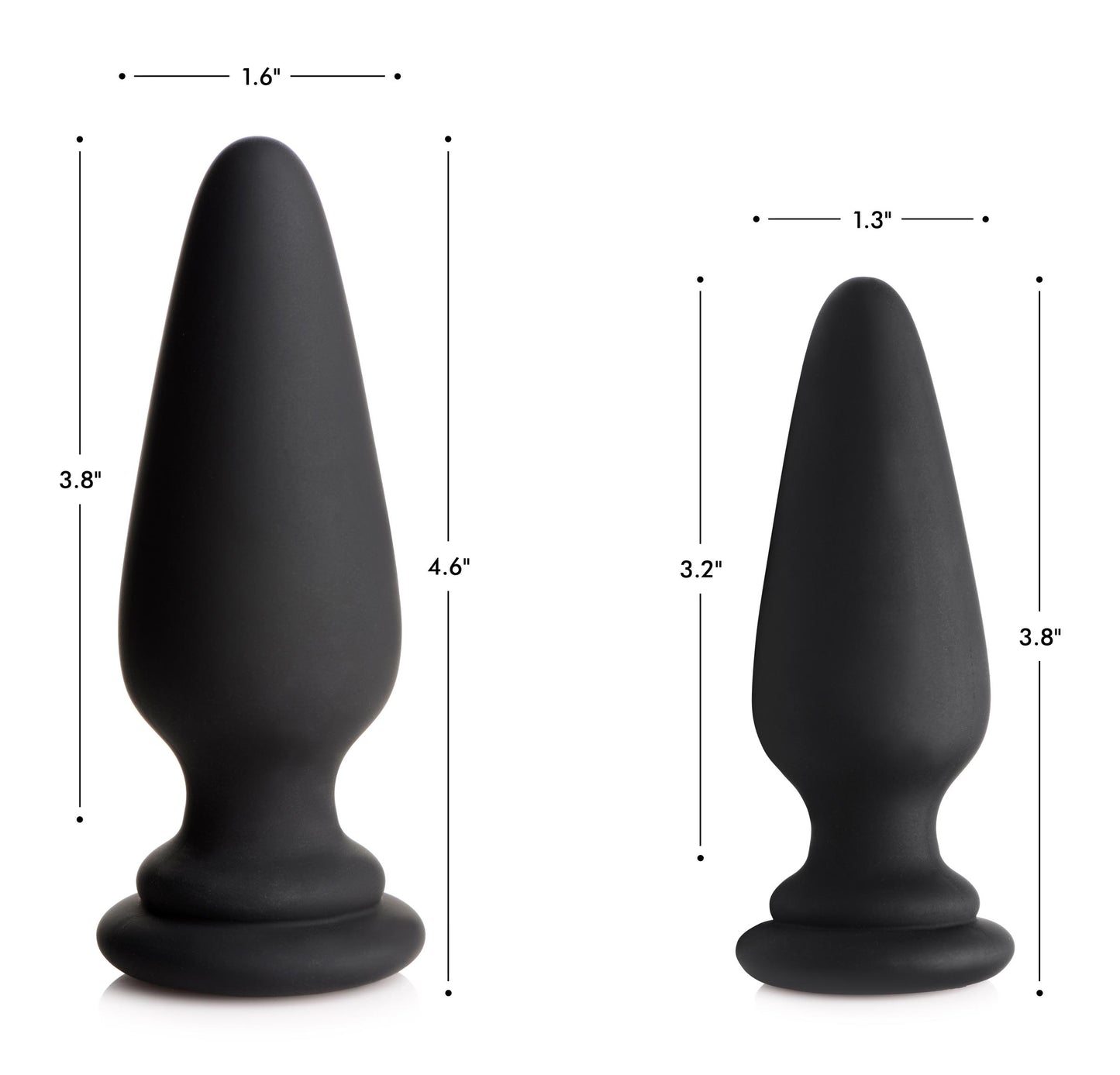 Large Anal Plug with Interchangeable Fox Tail - Black