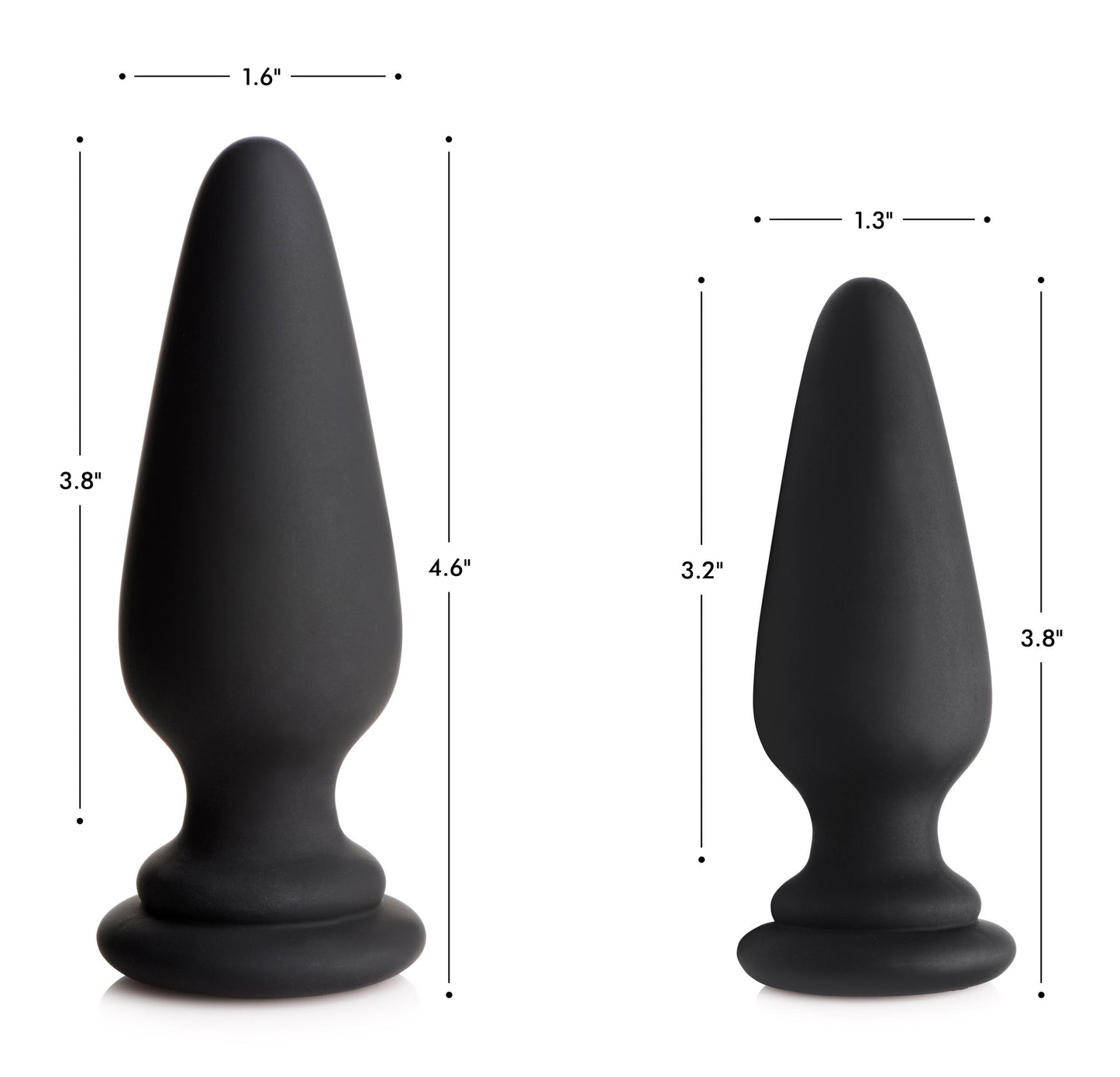 Large Anal Plug with Interchangeable Fox Tail - Black and White