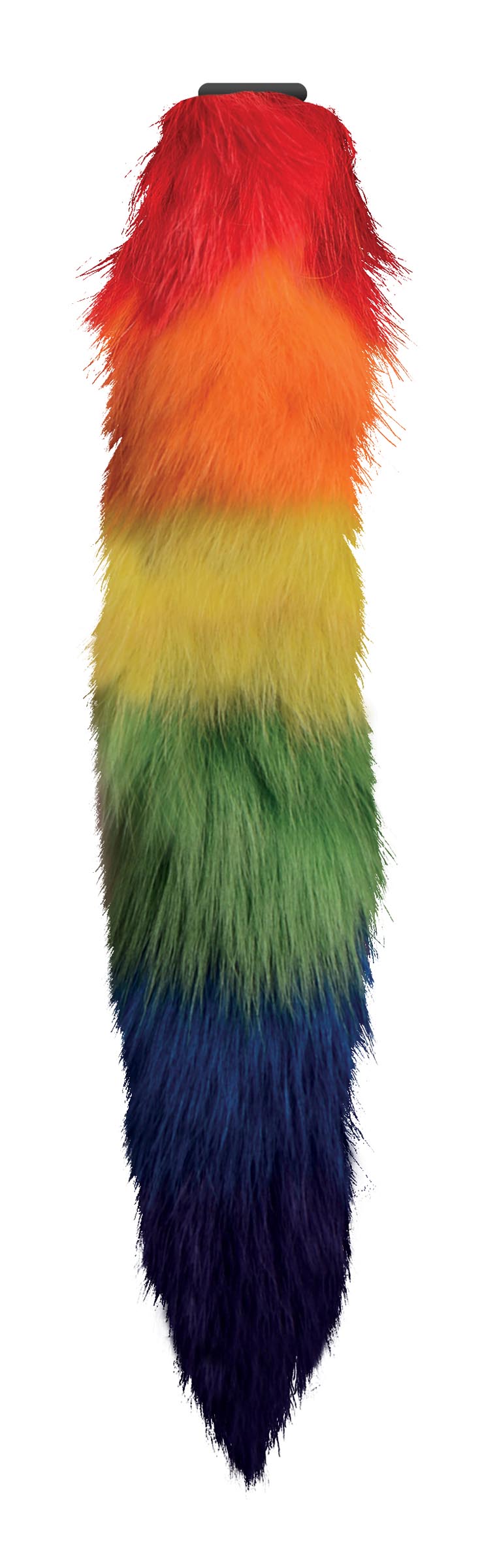 Large Anal Plug with Interchangeable Fox Tail - Rainbow