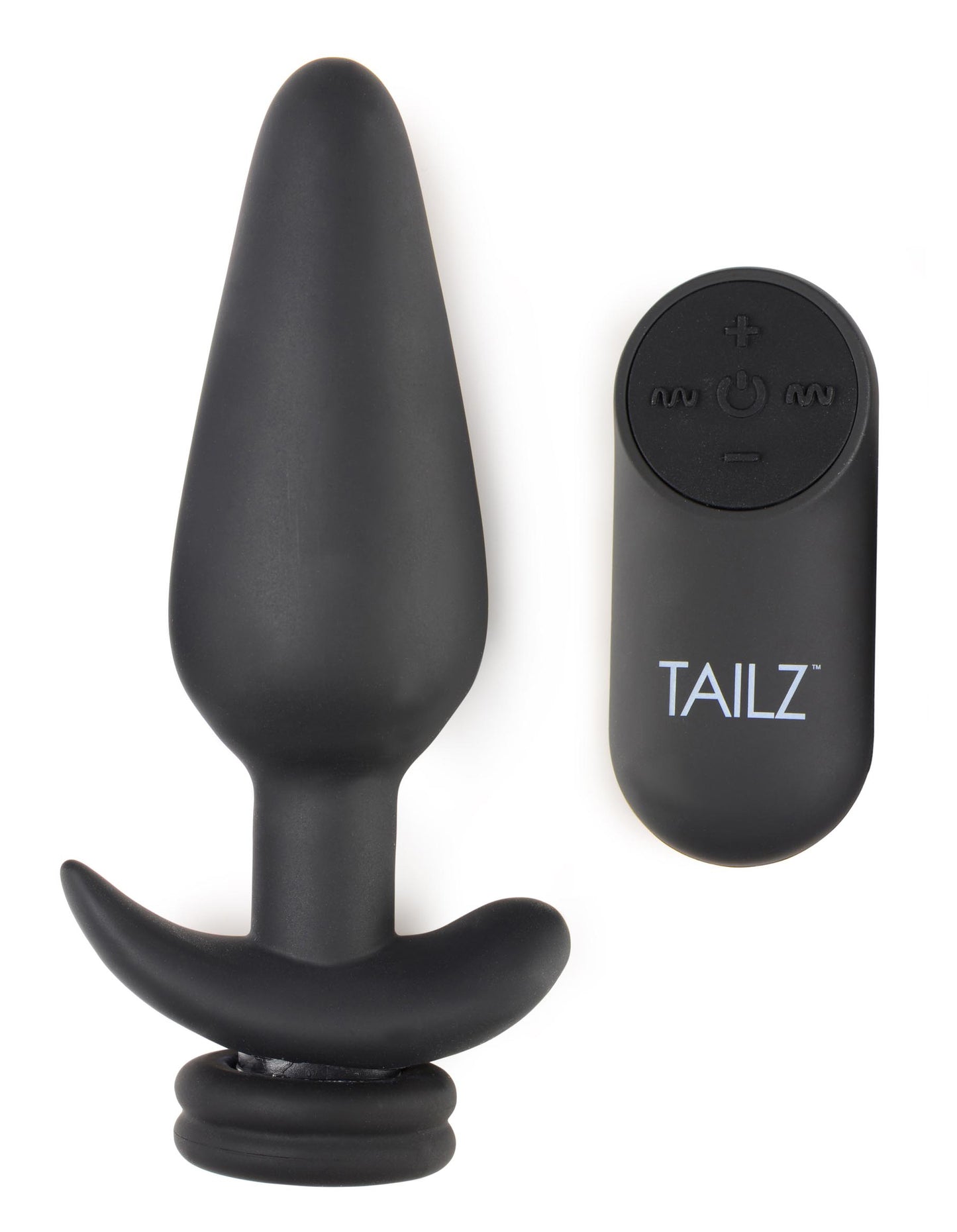 Large Vibrating Anal Plug with Interchangeable Fox Tail - White