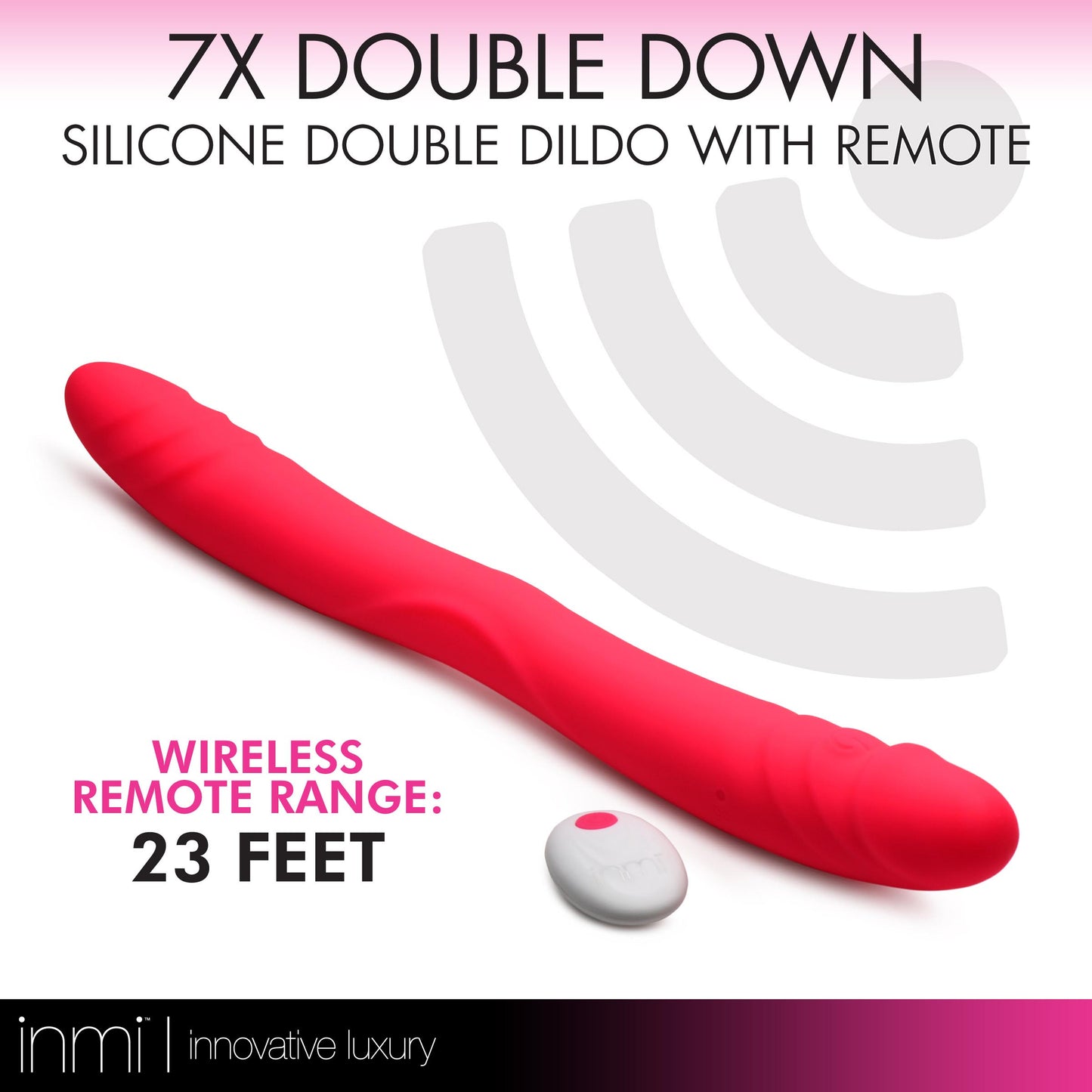 7X Double Down Silicone Double Dildo with Remote