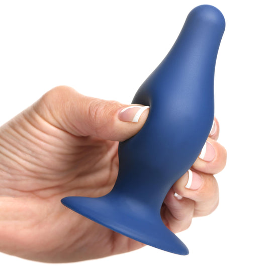 Squeezable Tapered Large Anal Plug - Blue