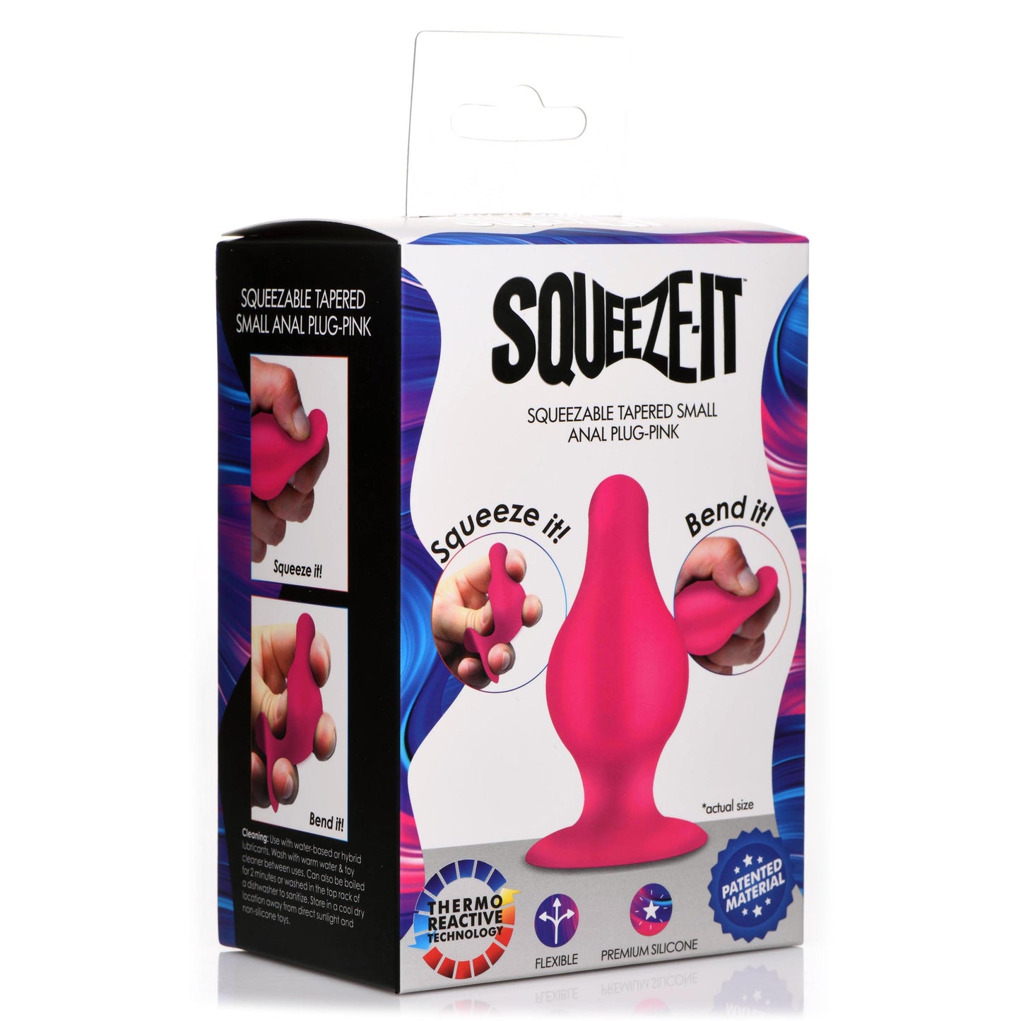 Squeezable Tapered Small Anal Plug - Pink