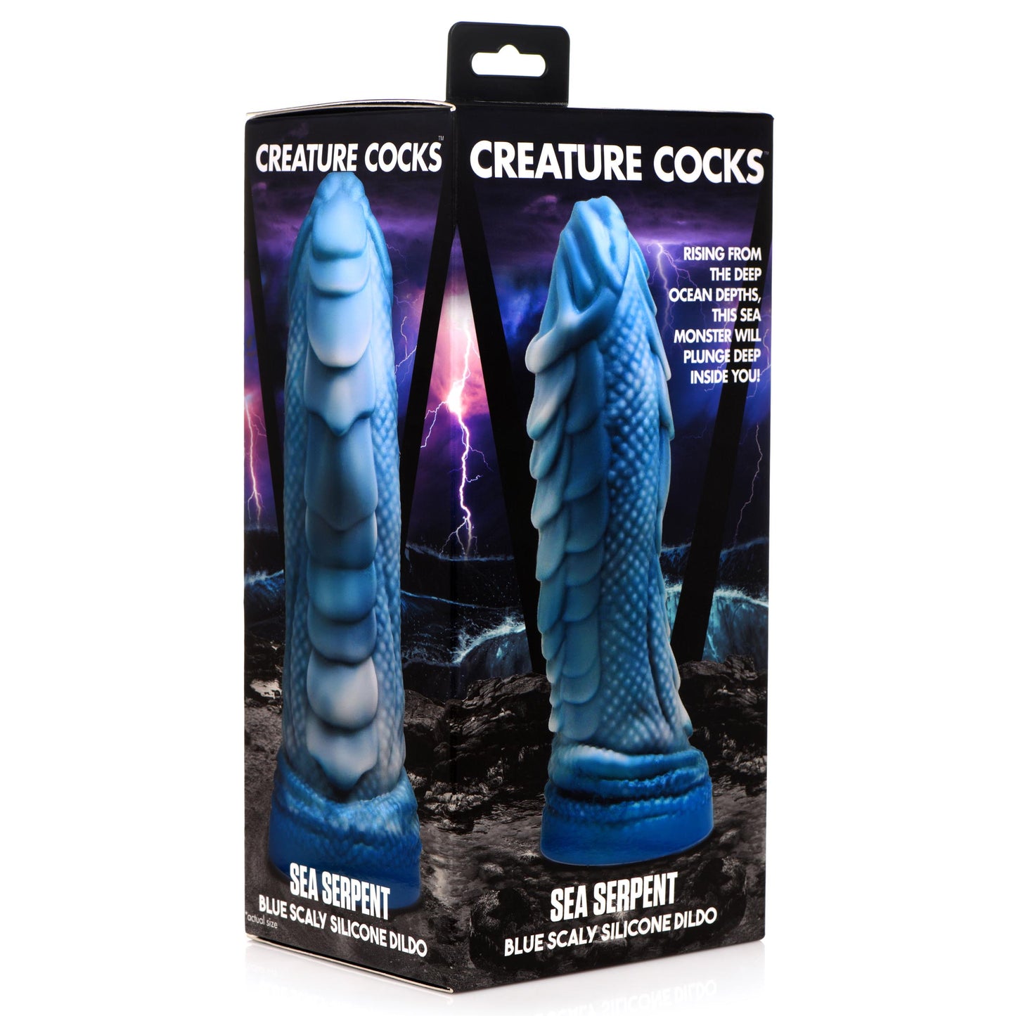 Sea Serpent Blue Scaly Silicone Dildo