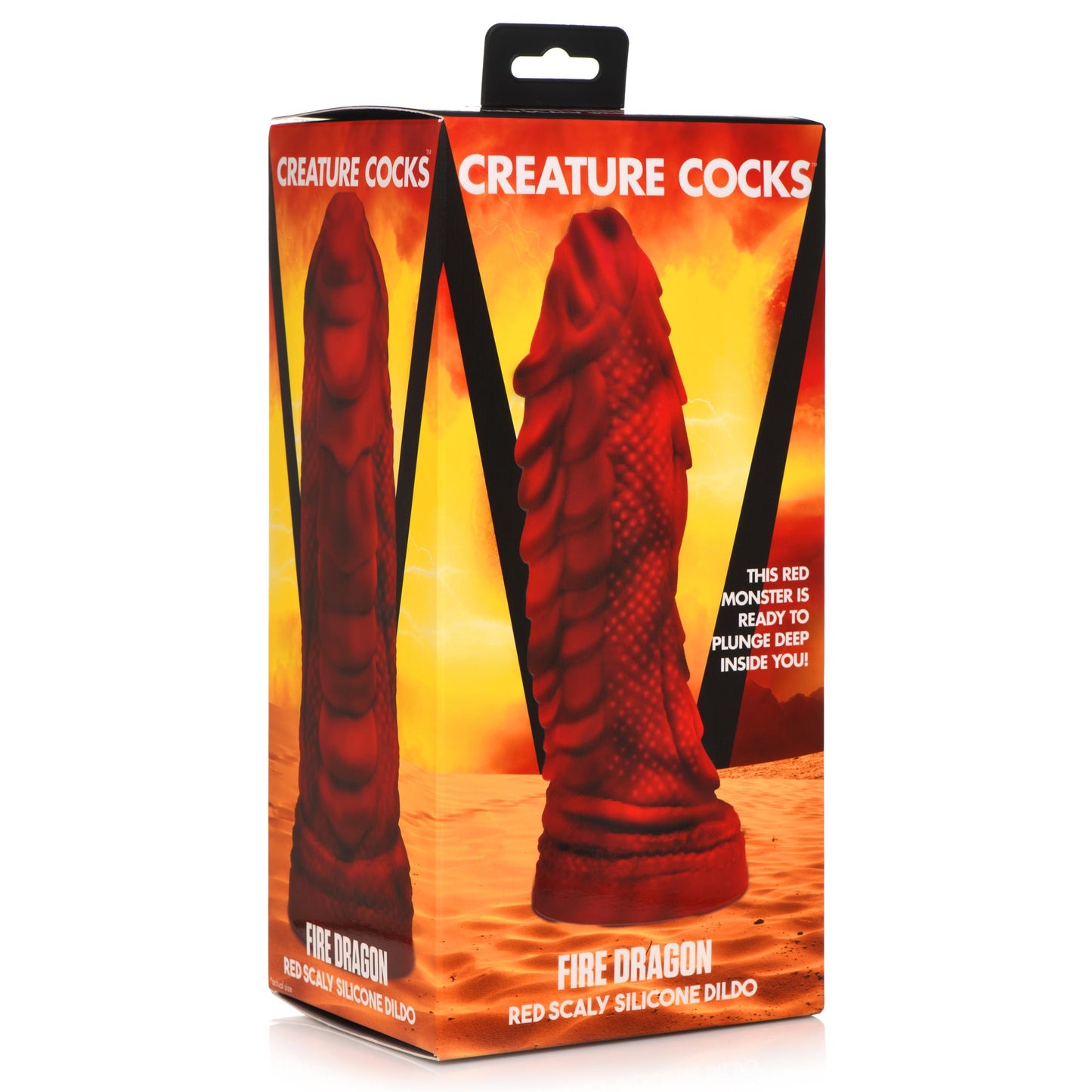 Fire Dragon Red Scaly Silicone Dildo