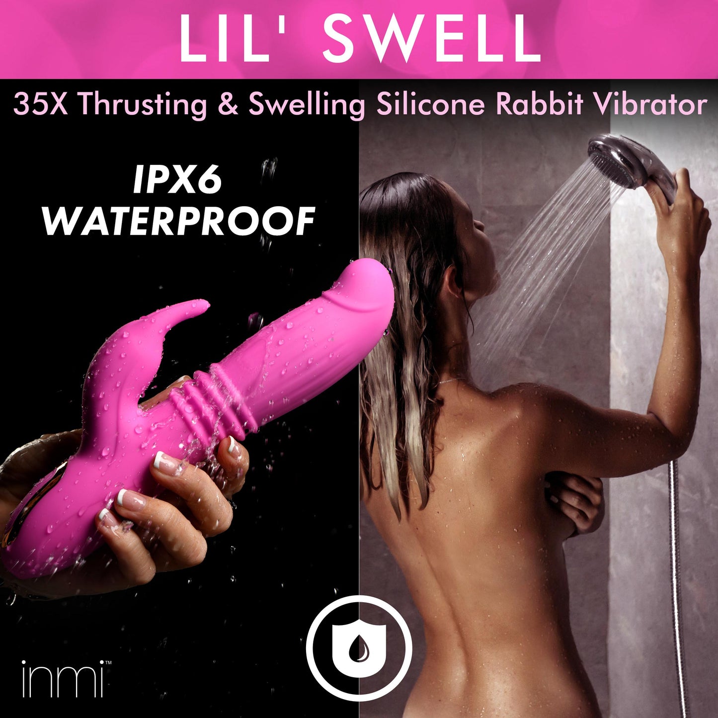 35X Lil Swell Thrusting and Swelling Silicone Rabbit Vibrator