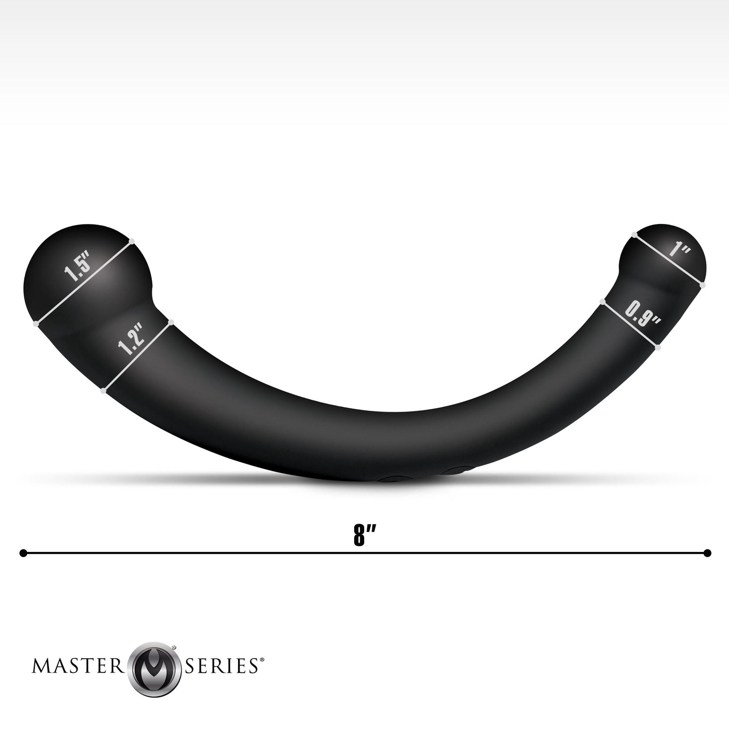 10X Vibra-Crescent Vibrating Silicone Dual-Ended Dildo - Black