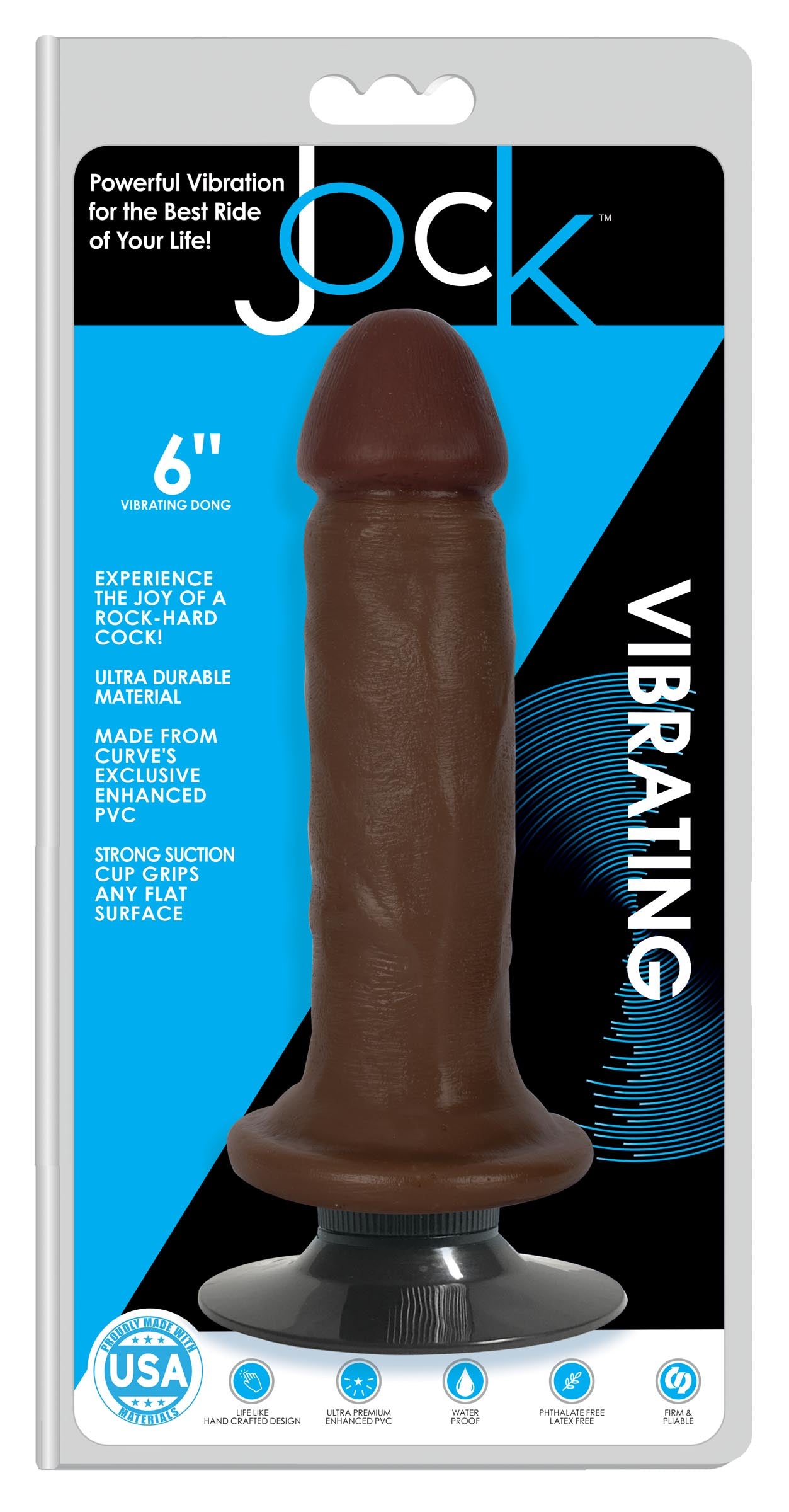 Jock Dark Vibrating Dildo - 6 Inch