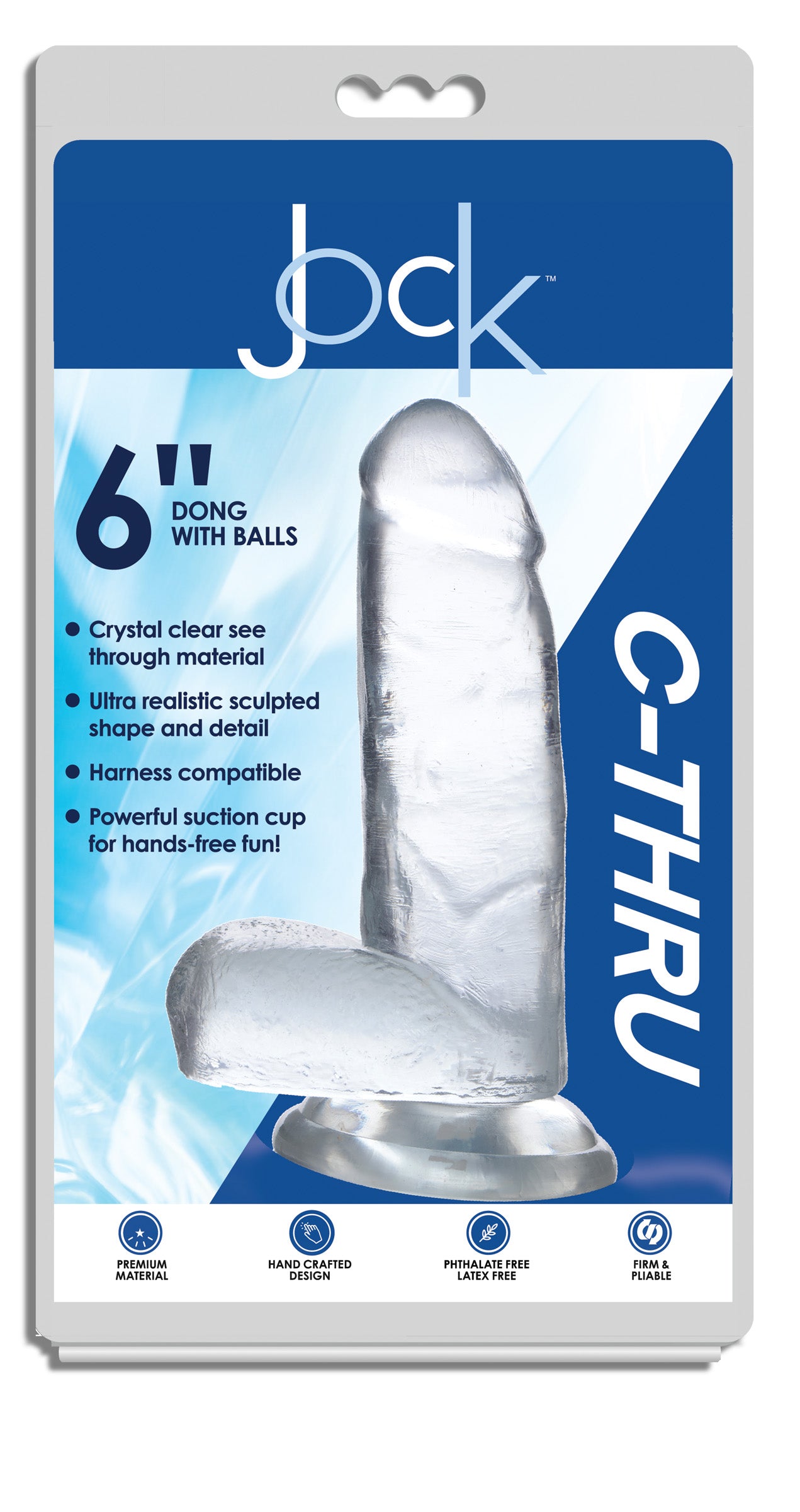 Jock C-Thru Dildo with Balls - 7 Inch