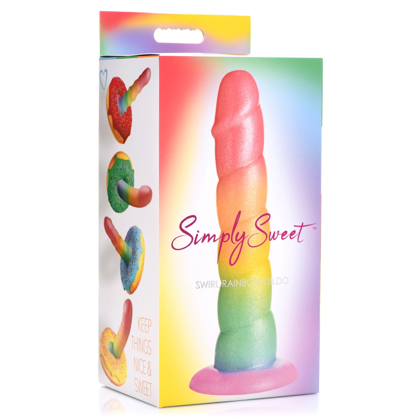 Swirl Rainbow Silicone Dildo