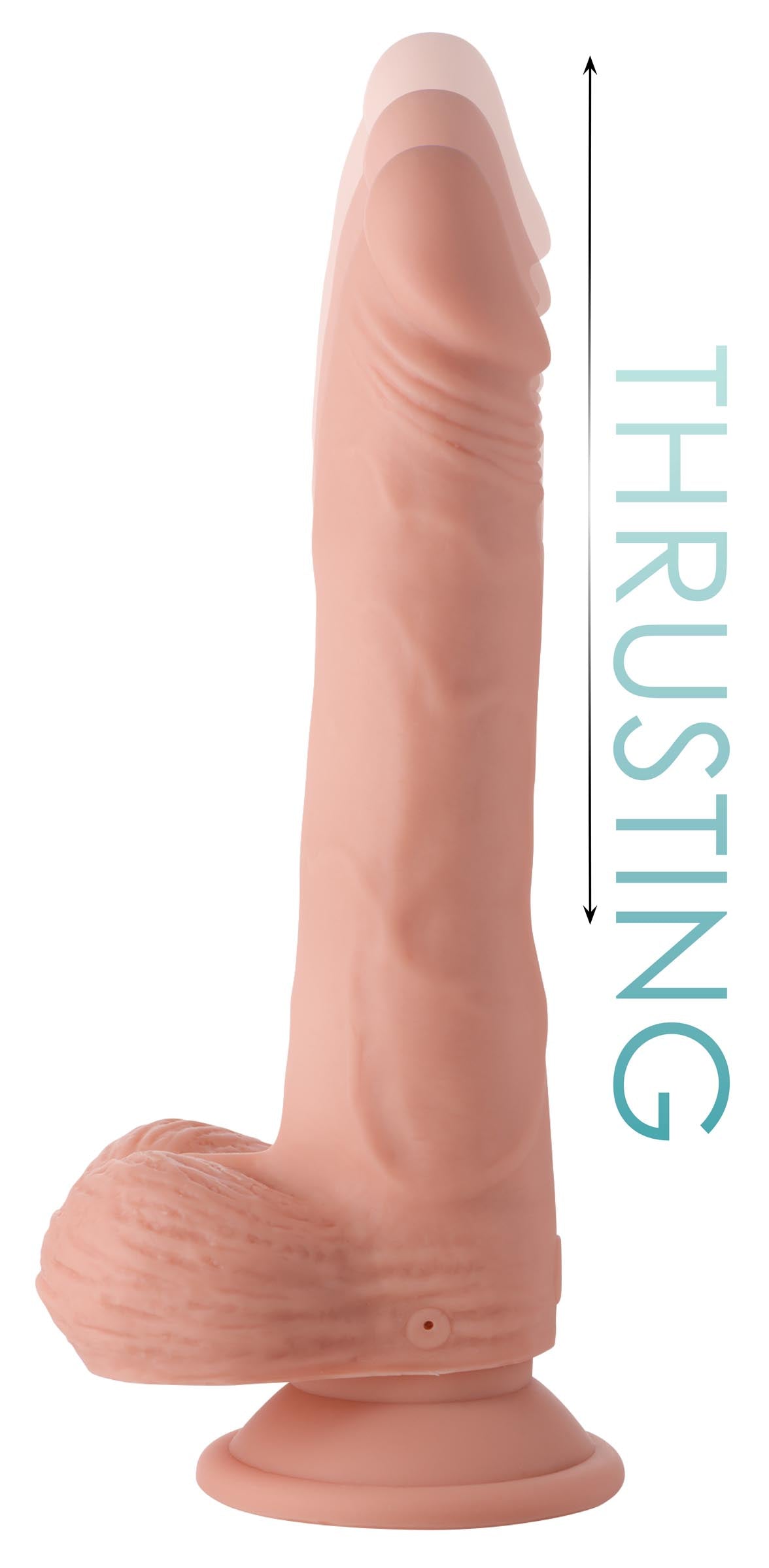 Thrusting and Vibrating 8 Inch Dildo - Light